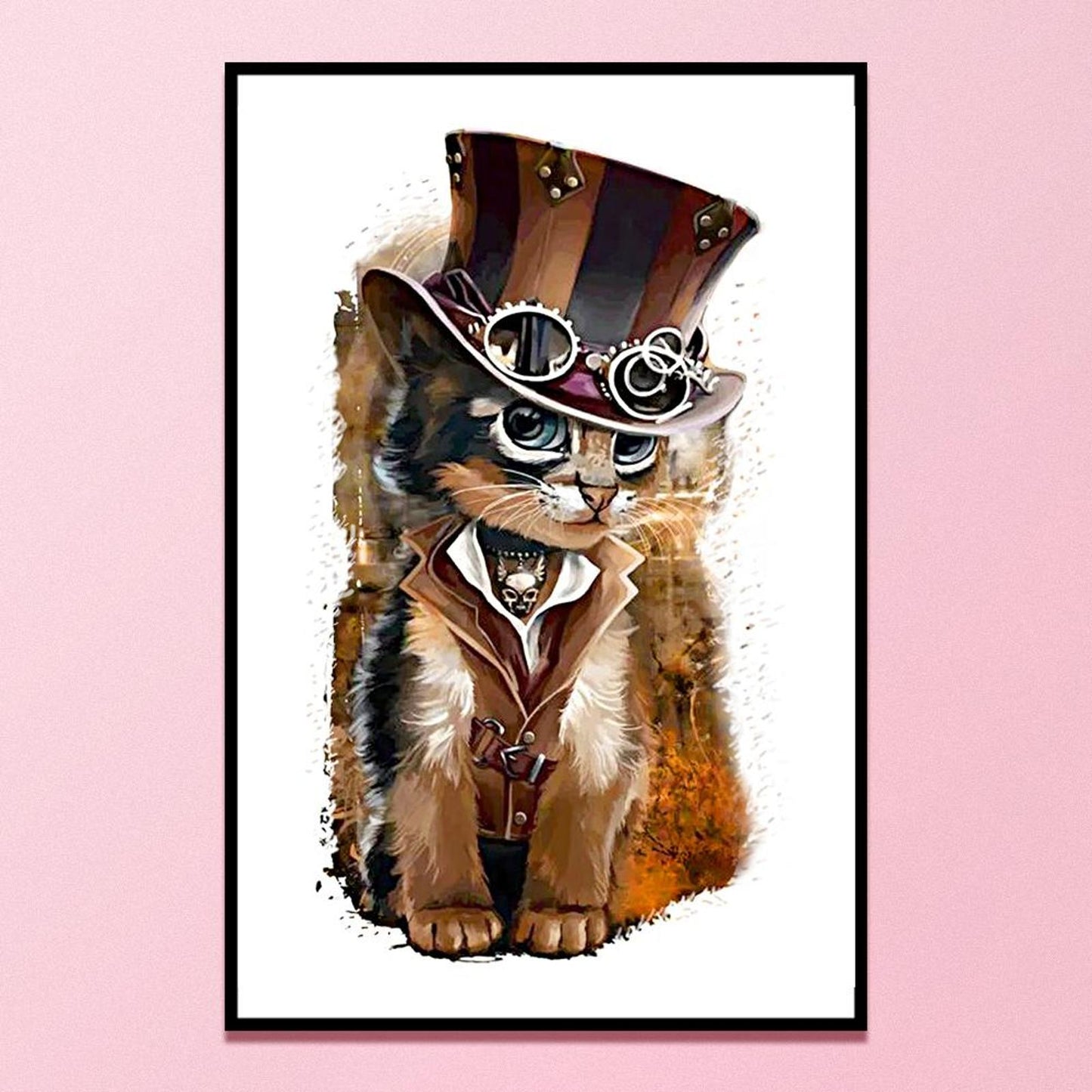 Detective Cat - Partial 14CT Counted Cross Stitch 36x49CM - Jinlei