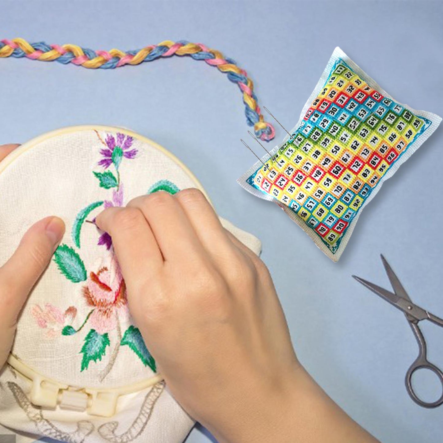 Cross Stitch Embroidery Needle Insert Bag DIY Sewing Knit Thread Pin Pouch