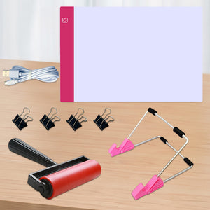 Diamond Painting A4 LED Light Pad LED Drawing Board Copy Board Tools (Pink)