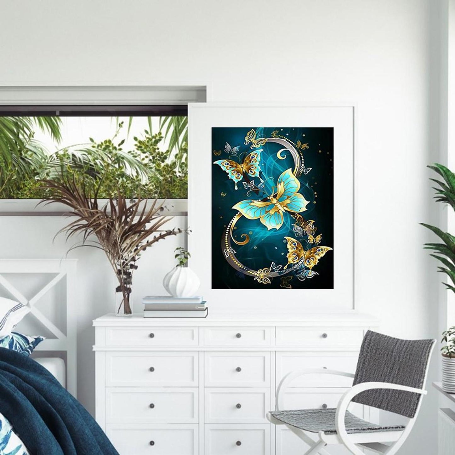 Butterfly - Full 11CT Stamped Cross Stitch 40x50CM - Diy