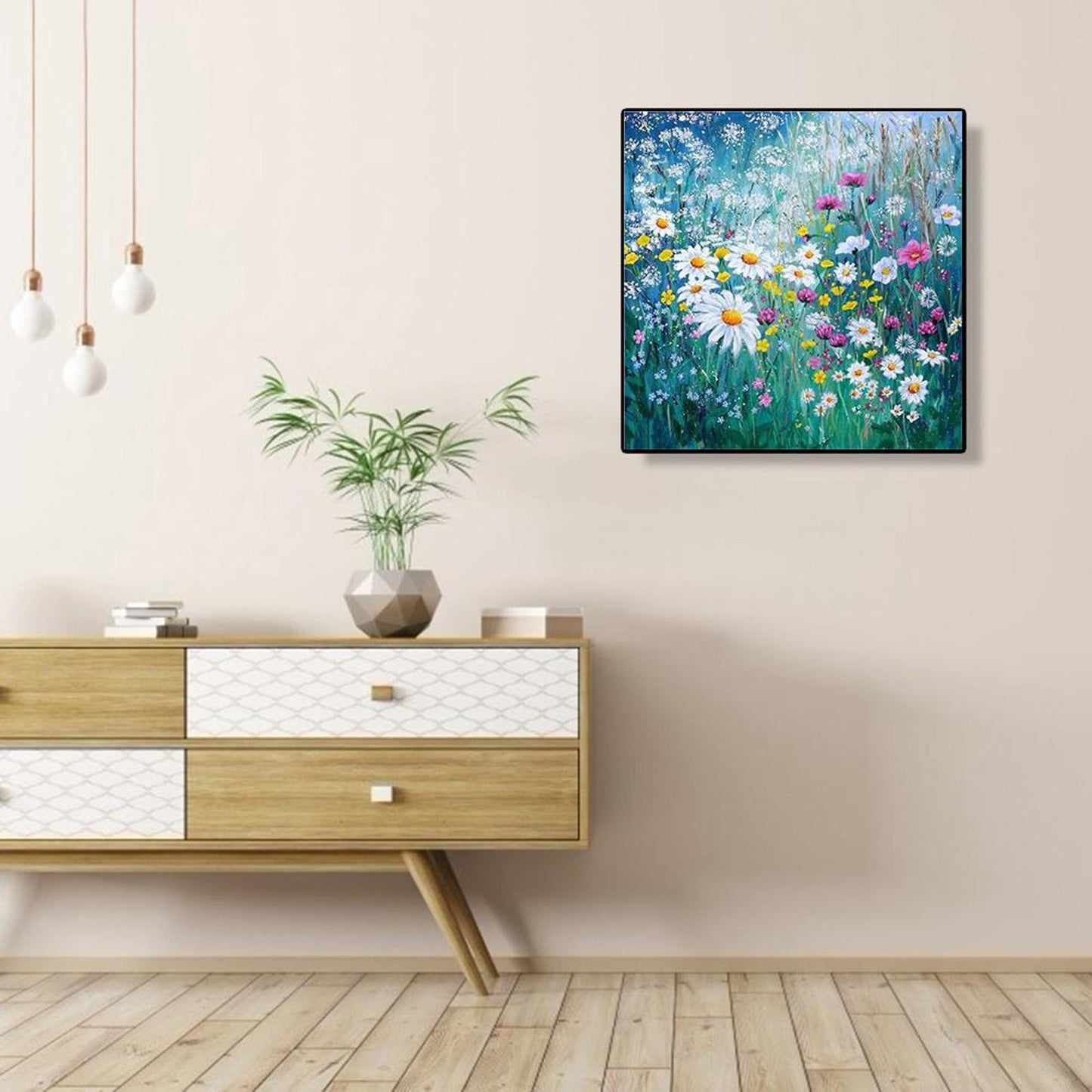 Daisy Cluster - Full 11CT Stamped Cross Stitch 40x40CM - Diy