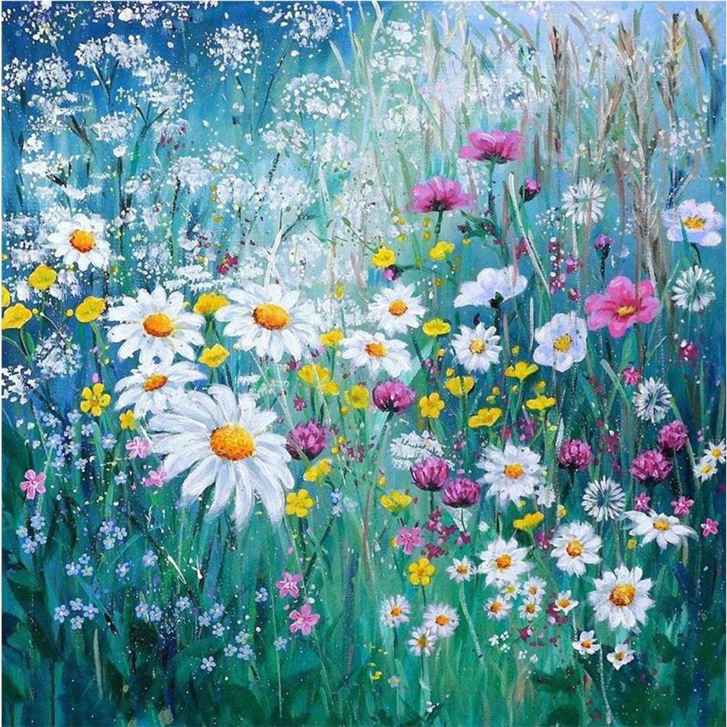 Daisy Cluster - Full 11CT Stamped Cross Stitch 40x40CM - Diy