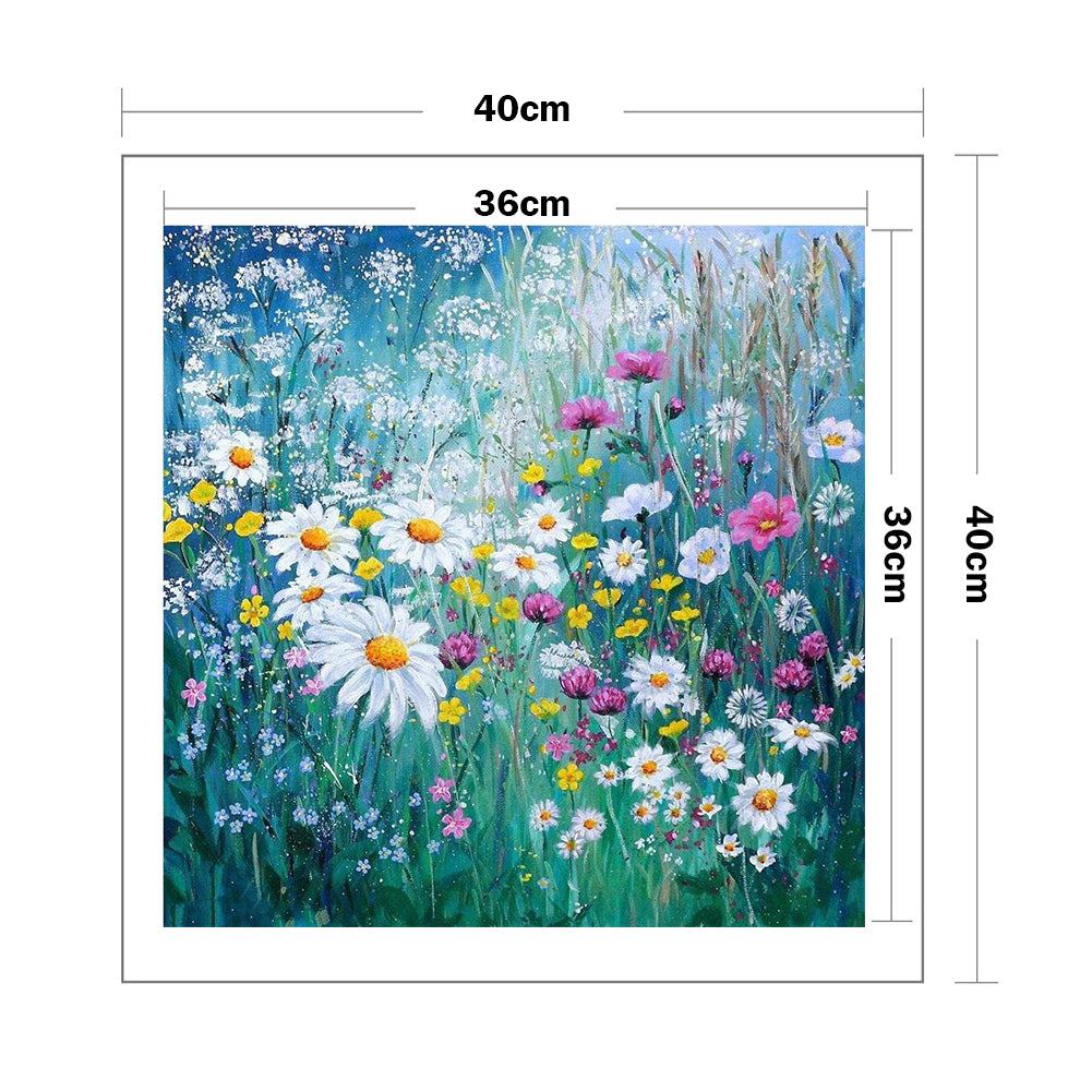 Daisy Cluster - Full 11CT Stamped Cross Stitch 40x40CM - Diy
