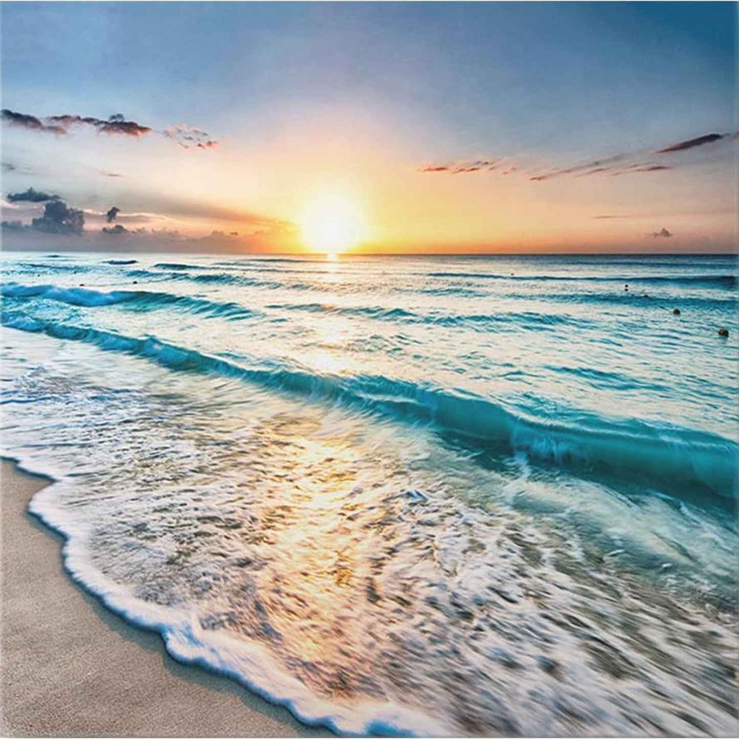 Sunset By The Sea - Full 11CT Stamped Cross Stitch 40x40CM - Band