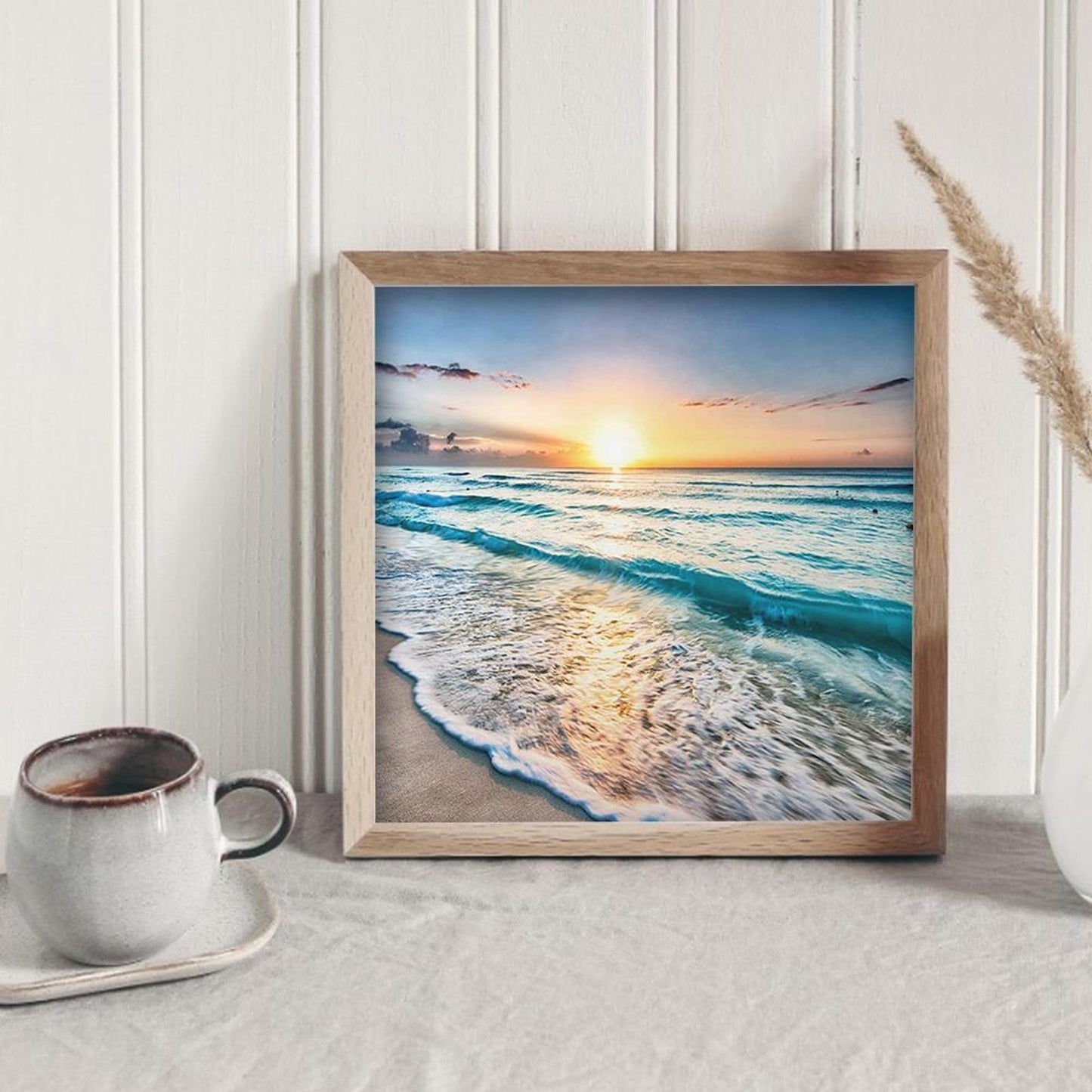Sunset By The Sea - Full 11CT Stamped Cross Stitch 40x40CM - Band