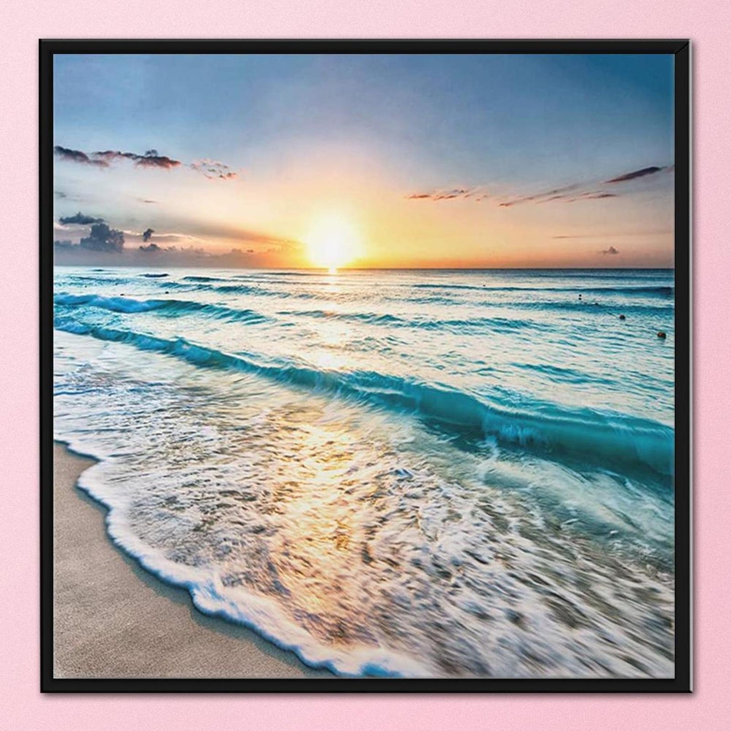 Sunset By The Sea - Full 11CT Stamped Cross Stitch 40x40CM - Band