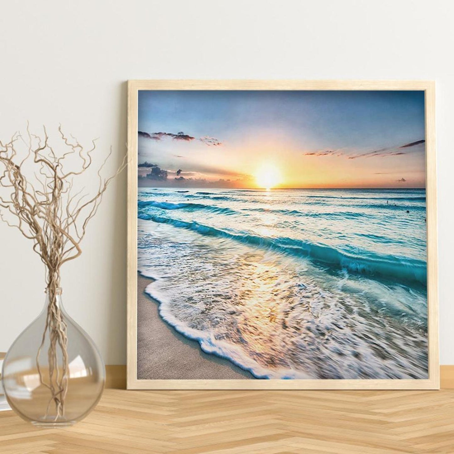 Sunset By The Sea - Full 11CT Stamped Cross Stitch 40x40CM - Band