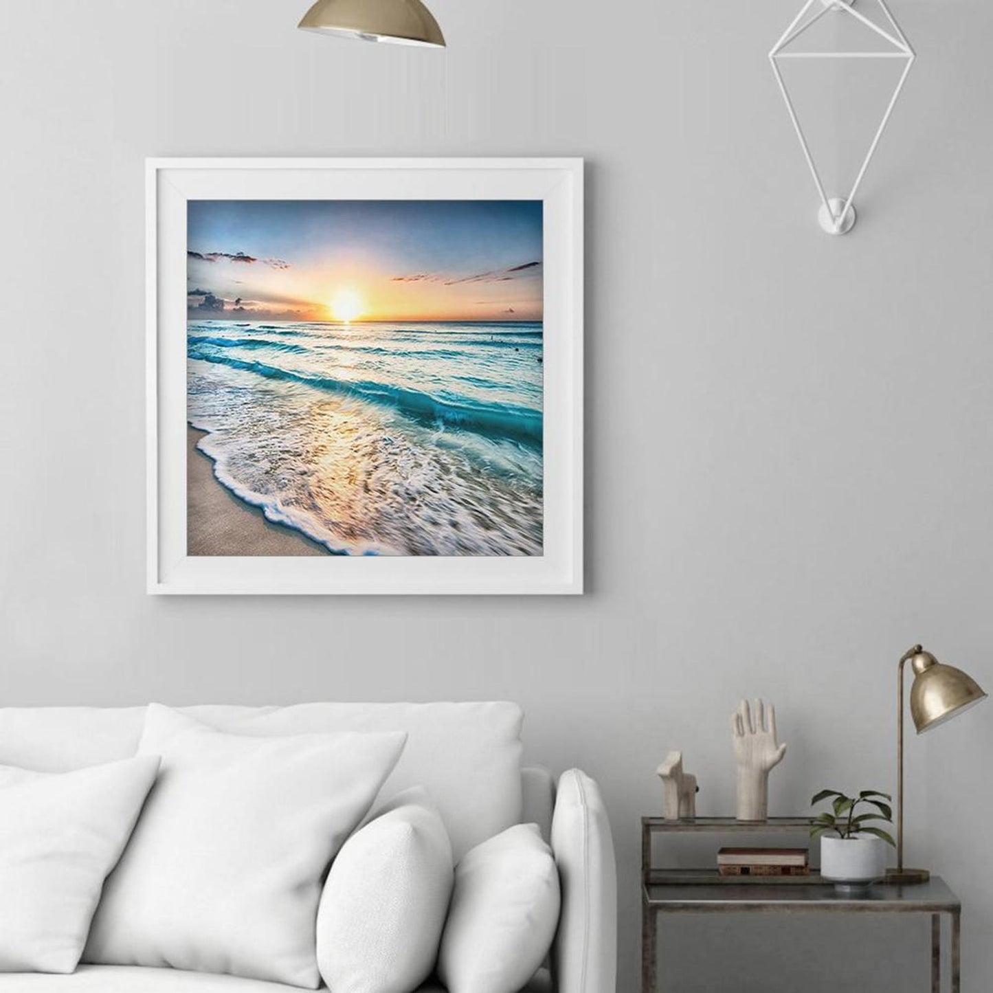 Sunset By The Sea - Full 11CT Stamped Cross Stitch 40x40CM - Band