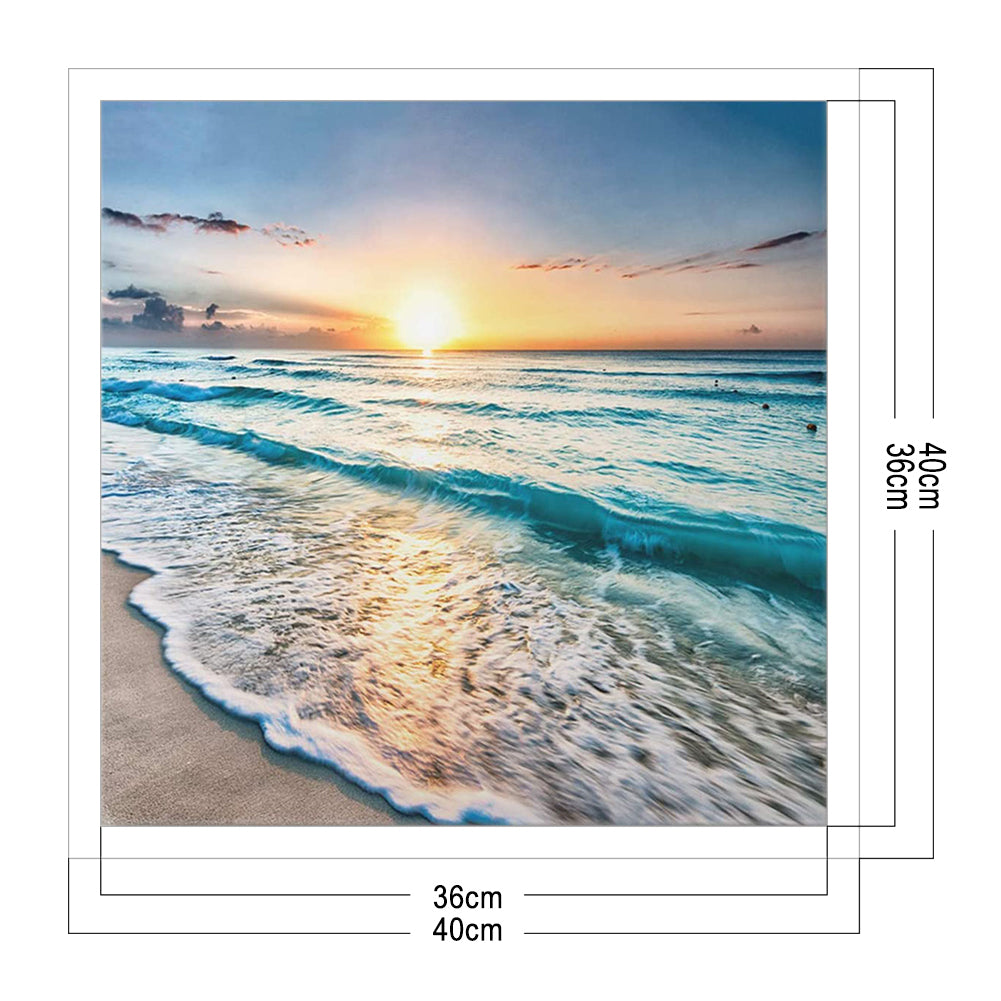 Sunset By The Sea - Full 11CT Stamped Cross Stitch 40x40CM - Band