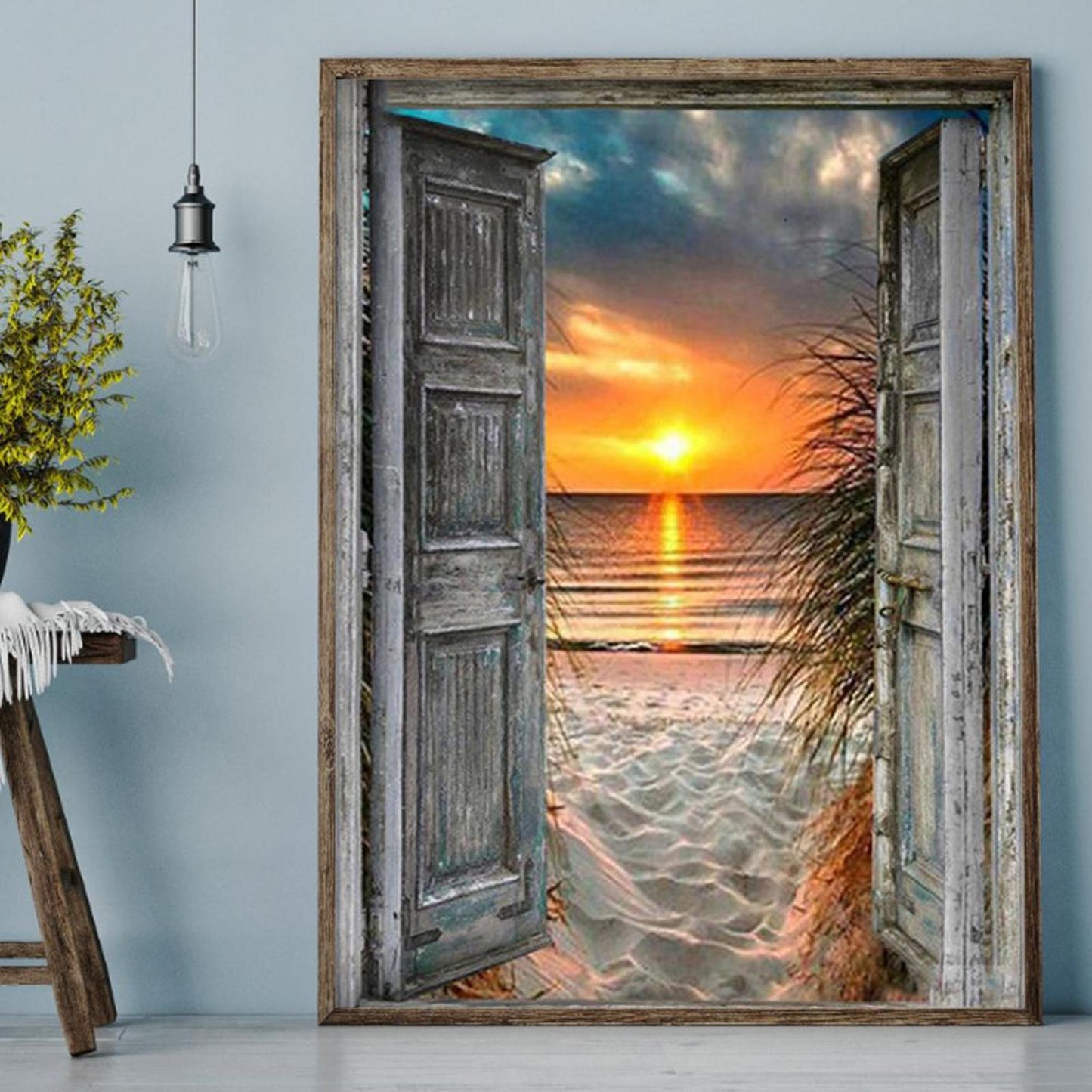 Dreamy Seaside - Full 11CT Stamped Cross Stitch 40x50CM - Band