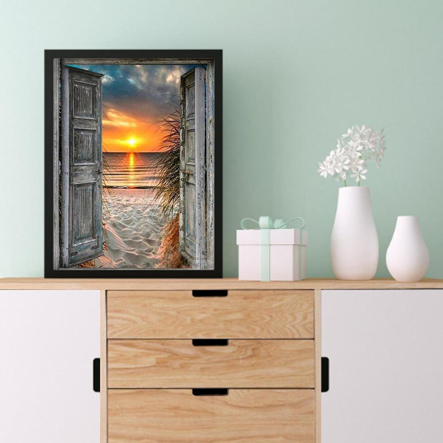 Dreamy Seaside - Full 11CT Stamped Cross Stitch 40x50CM - Band