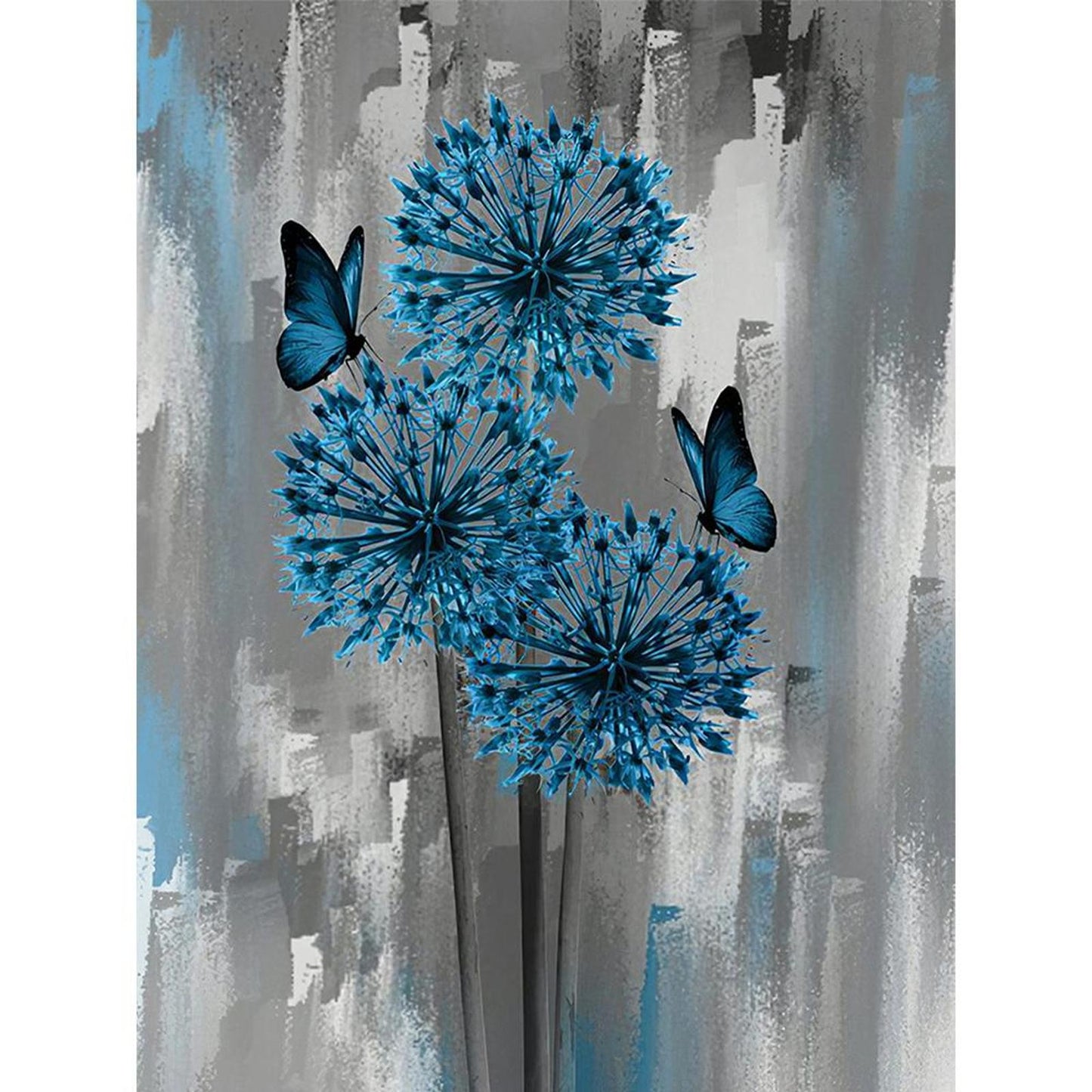 Blue Flowers - Full 11CT Stamped Cross Stitch 40x50CM - Band