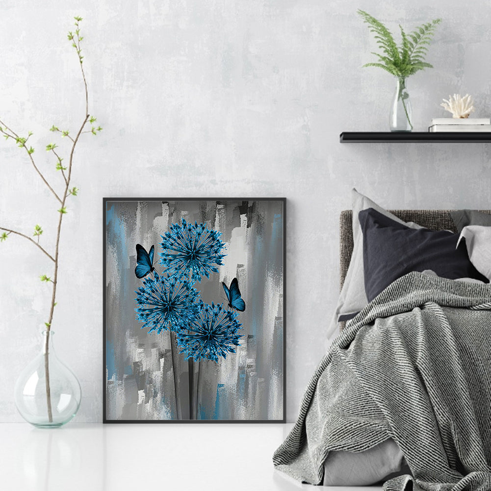 Blue Flowers - Full 11CT Stamped Cross Stitch 40x50CM - Band