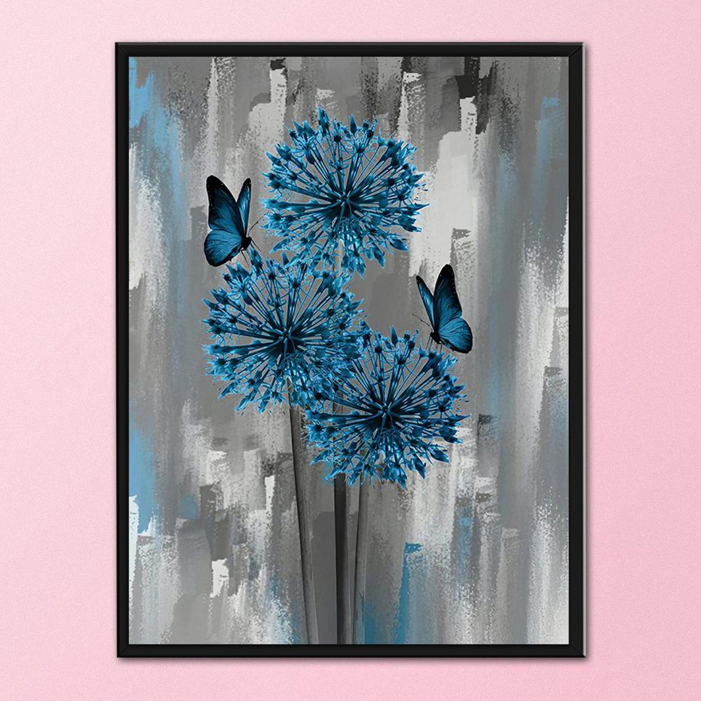 Blue Flowers - Full 11CT Stamped Cross Stitch 40x50CM - Band