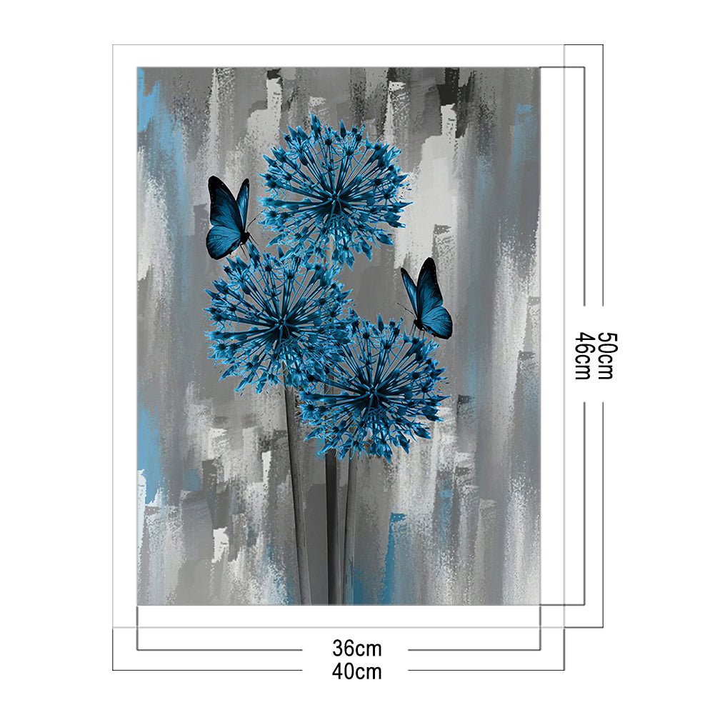 Blue Flowers - Full 11CT Stamped Cross Stitch 40x50CM - Band