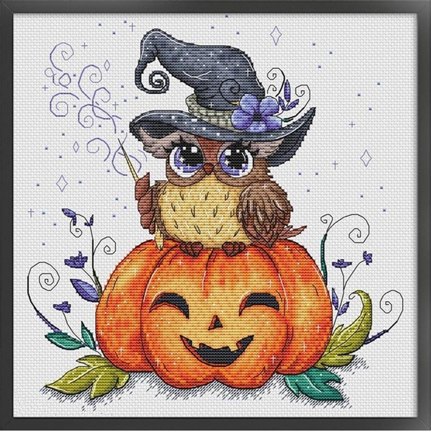 Halloween Owl - Partial 14CT Counted Cross Stitch 35x35CM - Yishu