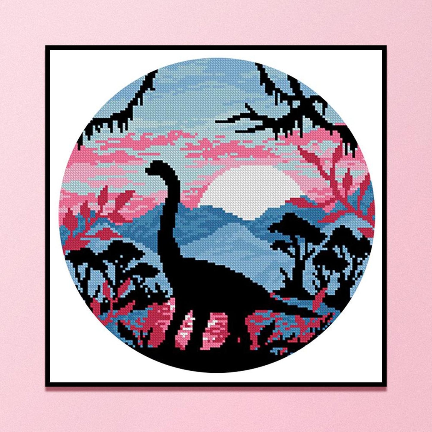 Colorful Dinosaur - Partial 11CT Stamped Cross Stitch 40x40CM - Yishu