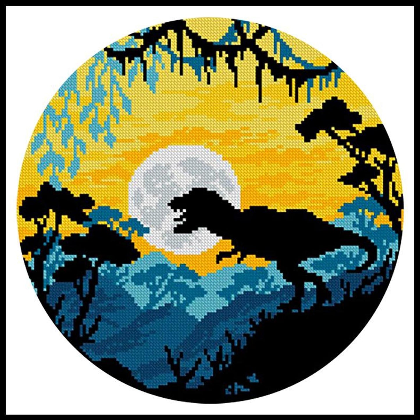 Colorful Dinosaur - Partial 11CT Stamped Cross Stitch 40x40CM - Yishu