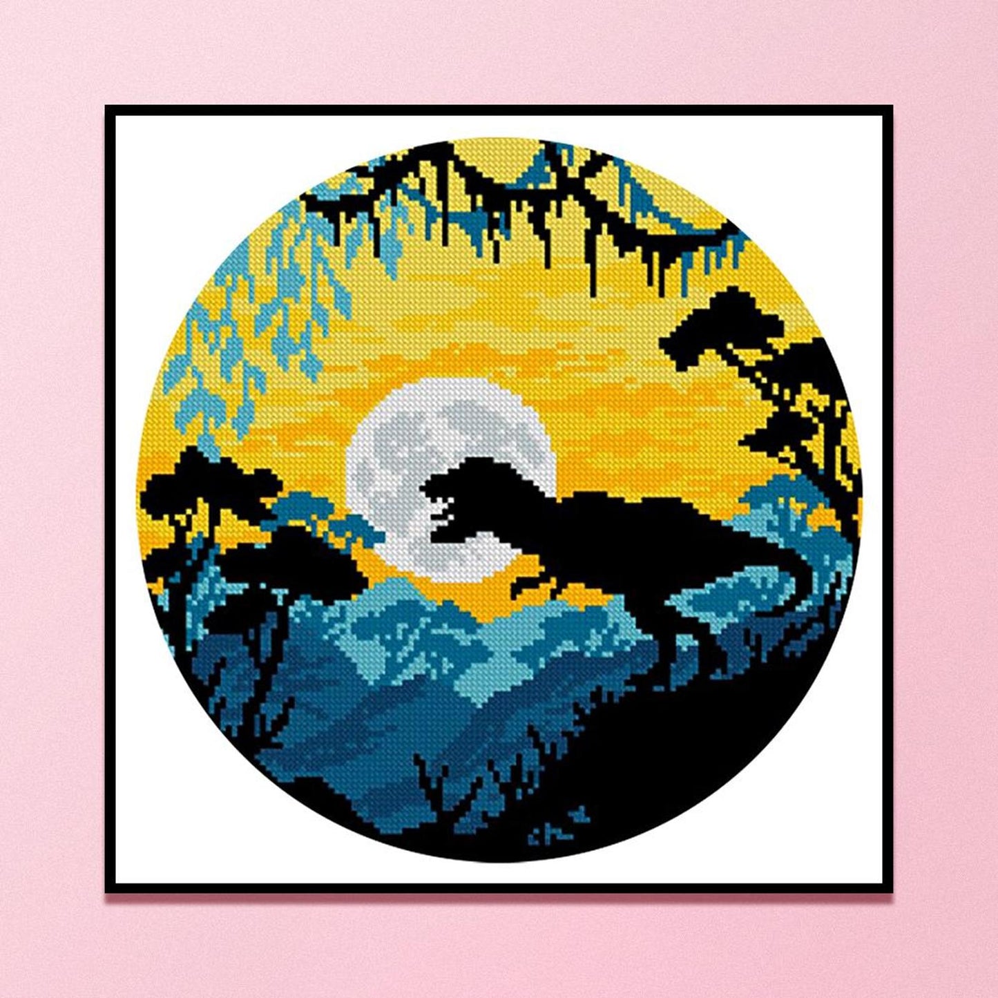 Colorful Dinosaur - Partial 11CT Stamped Cross Stitch 40x40CM - Yishu