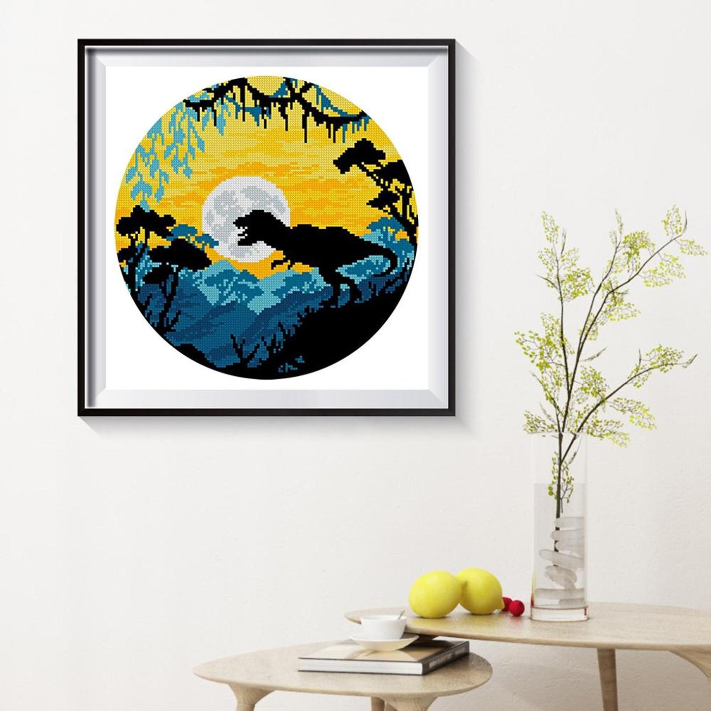 Colorful Dinosaur - Partial 11CT Stamped Cross Stitch 40x40CM - Yishu
