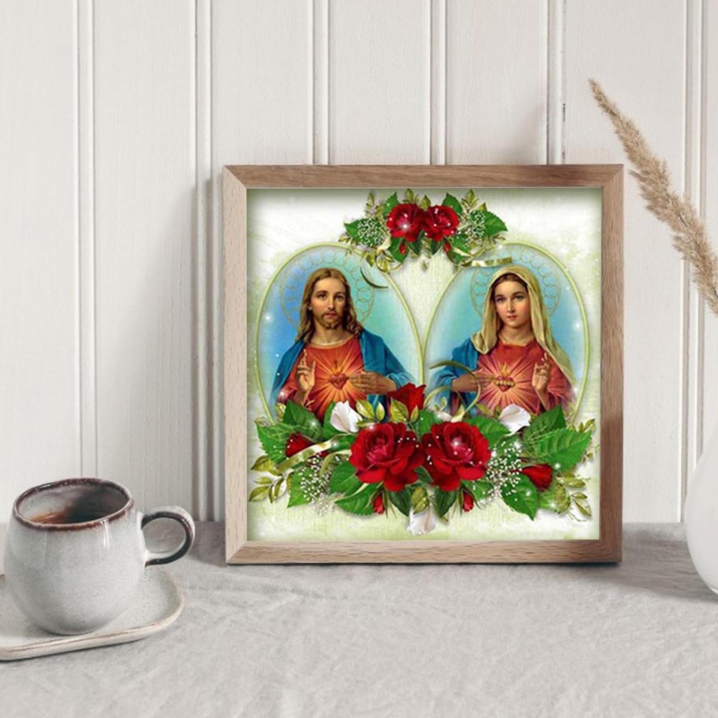 Priest And Madonna - Full 11CT Stamped Cross Stitch 40x40CM - Band