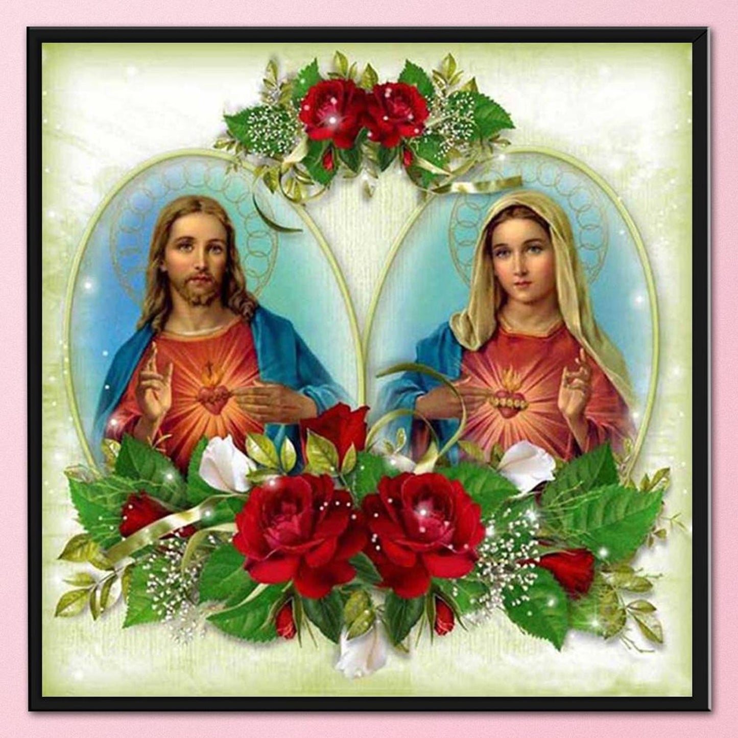 Priest And Madonna - Full 11CT Stamped Cross Stitch 40x40CM - Band