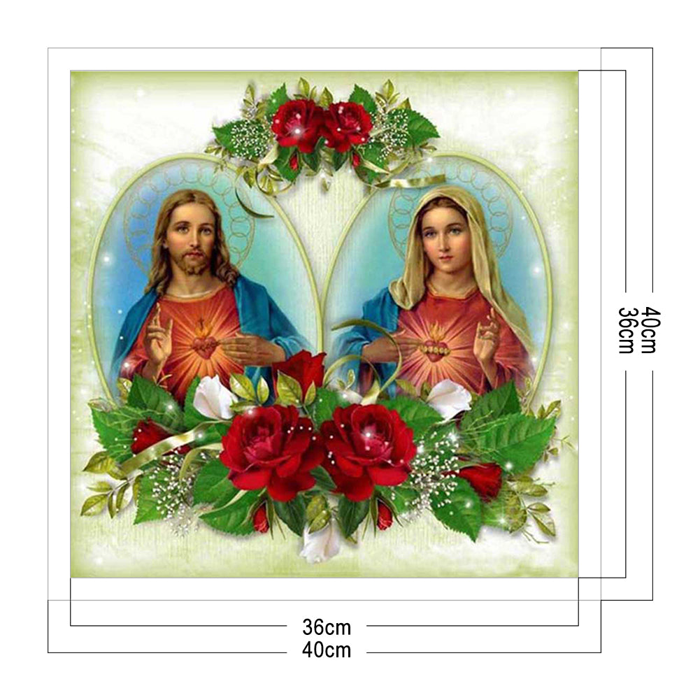 Priest And Madonna - Full 11CT Stamped Cross Stitch 40x40CM - Band