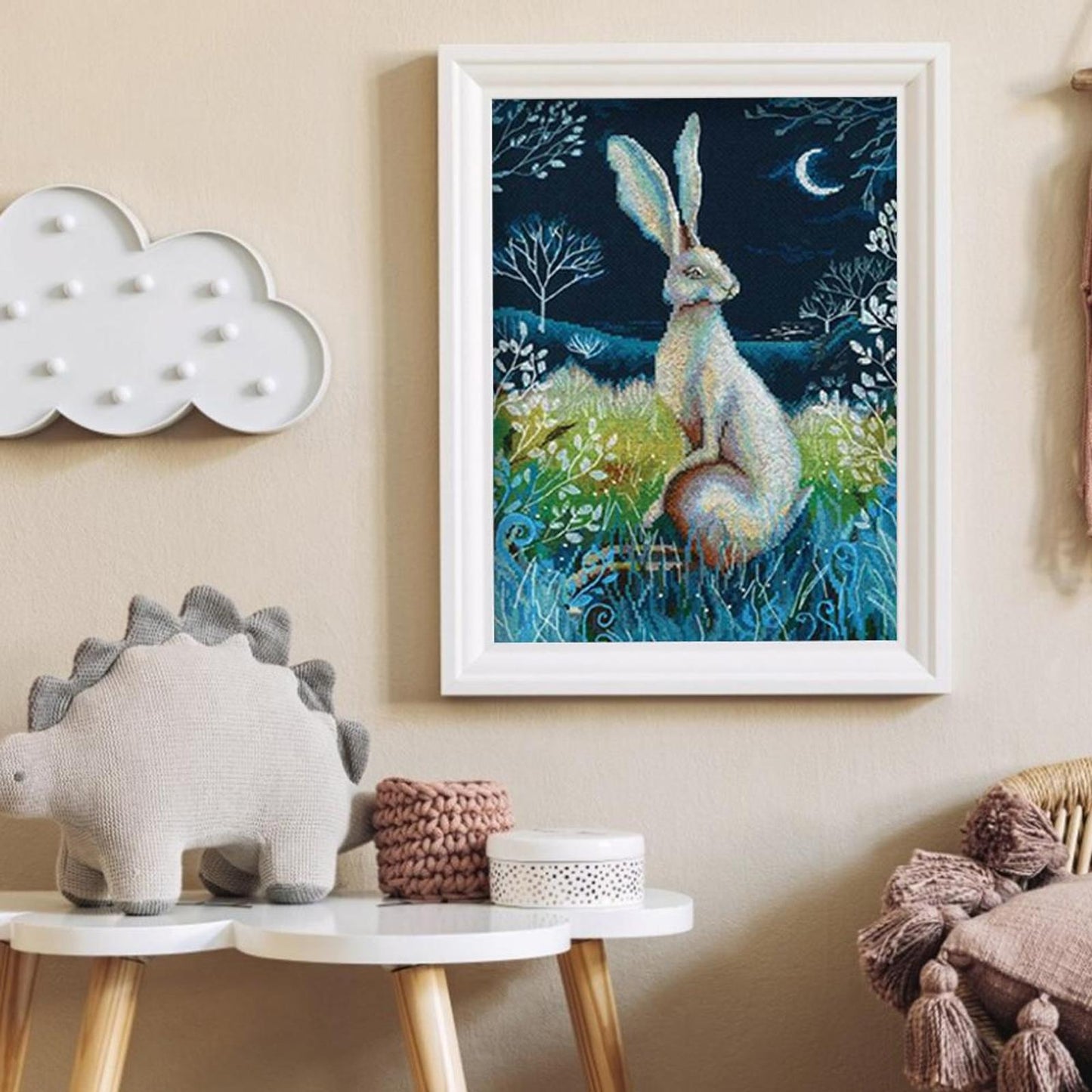 Rabbit - Full 11CT Stamped Cross Stitch 36x46CM - Band
