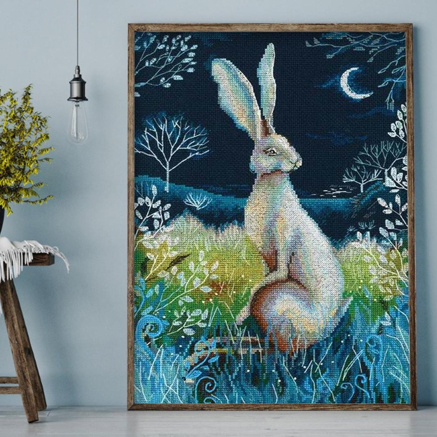 Rabbit - Full 11CT Stamped Cross Stitch 36x46CM - Band