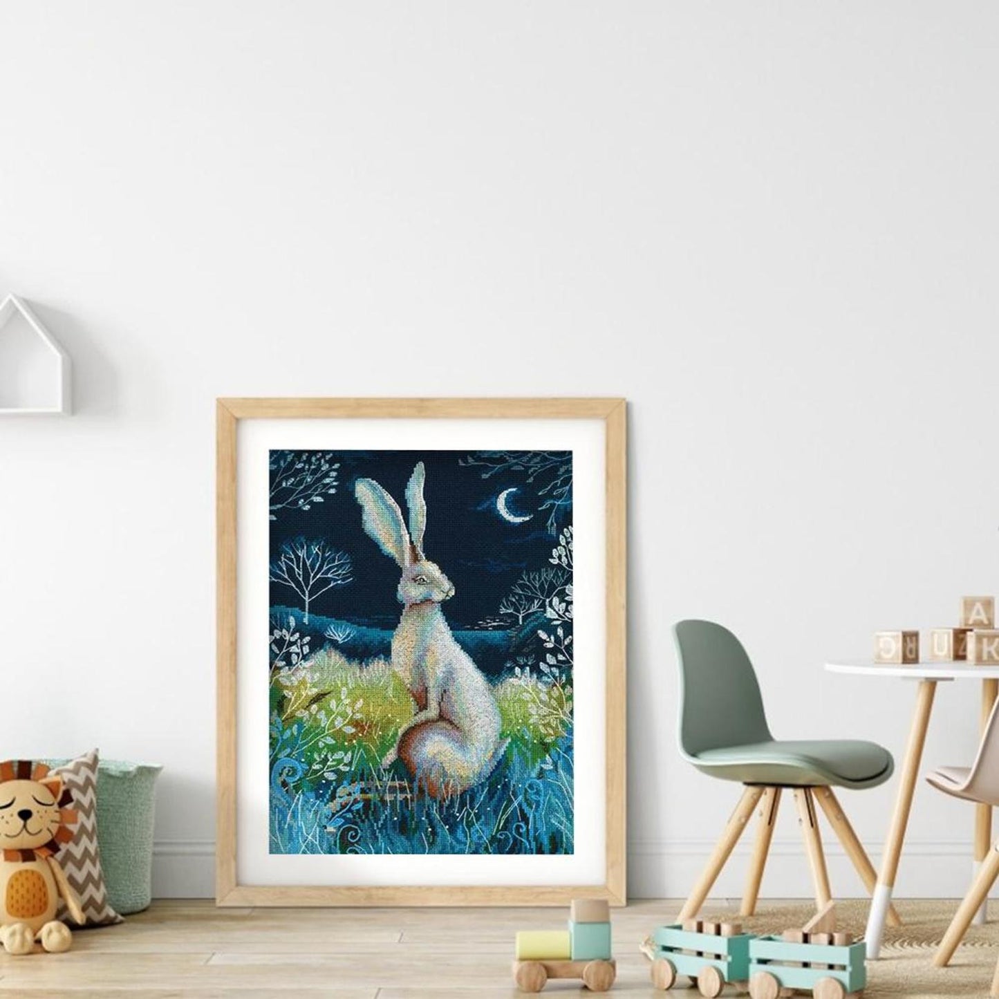 Rabbit - Full 11CT Stamped Cross Stitch 36x46CM - Band