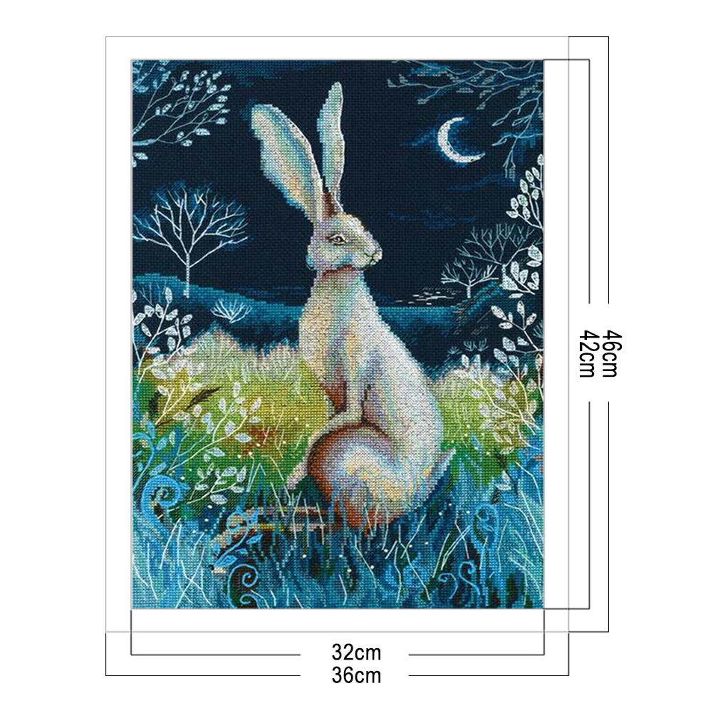 Rabbit - Full 11CT Stamped Cross Stitch 36x46CM - Band