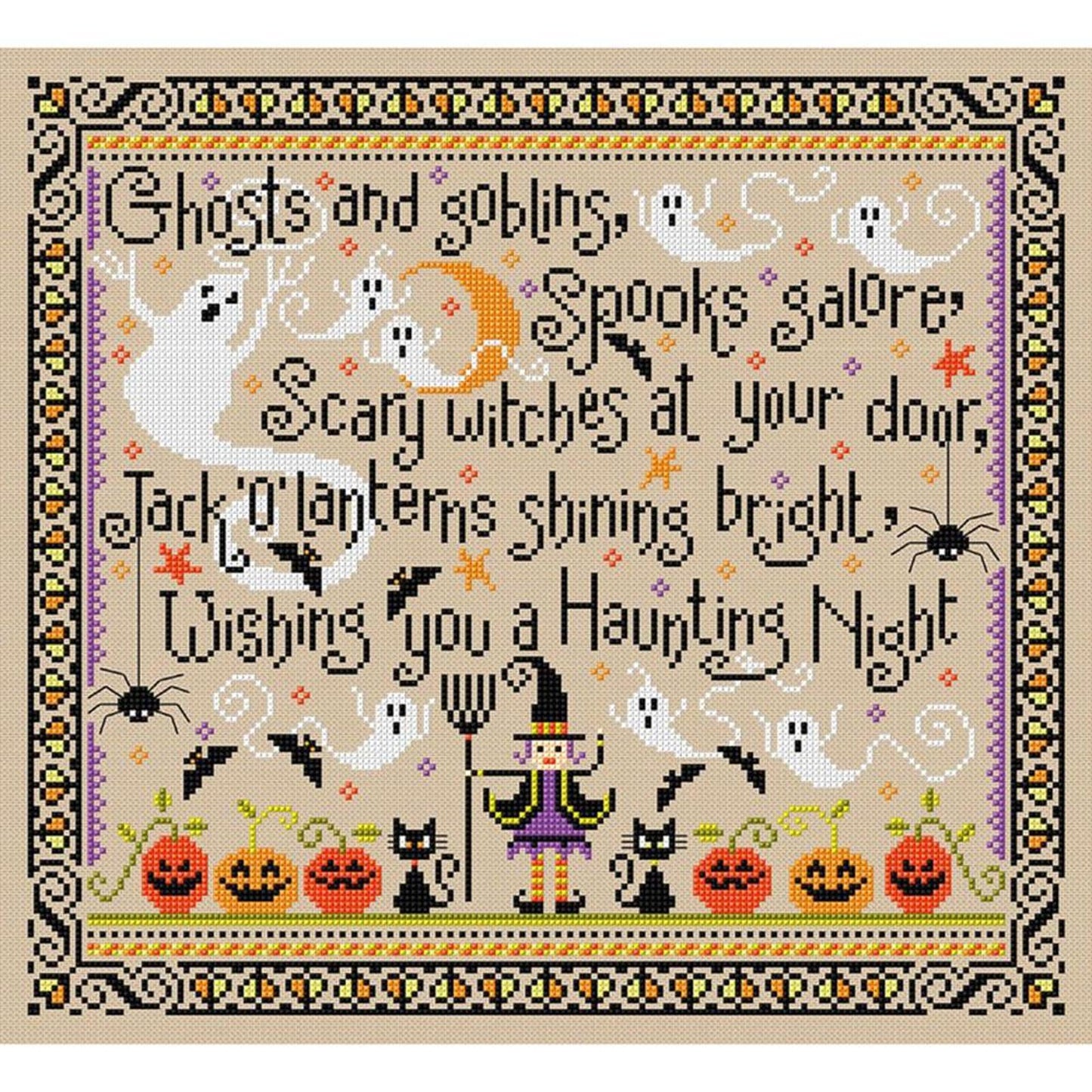 Halloween - Full 11CT Stamped Cross Stitch 45x50CM - Band