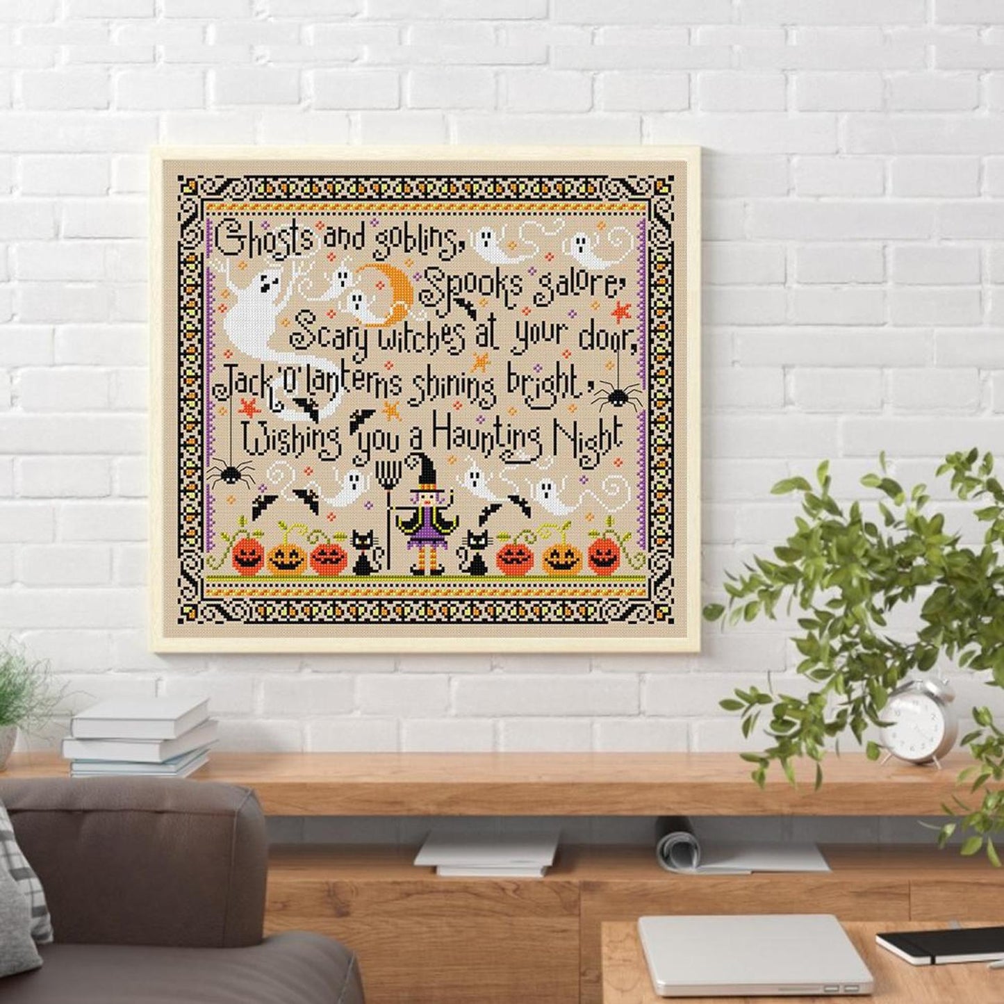 Halloween - Full 11CT Stamped Cross Stitch 45x50CM - Band