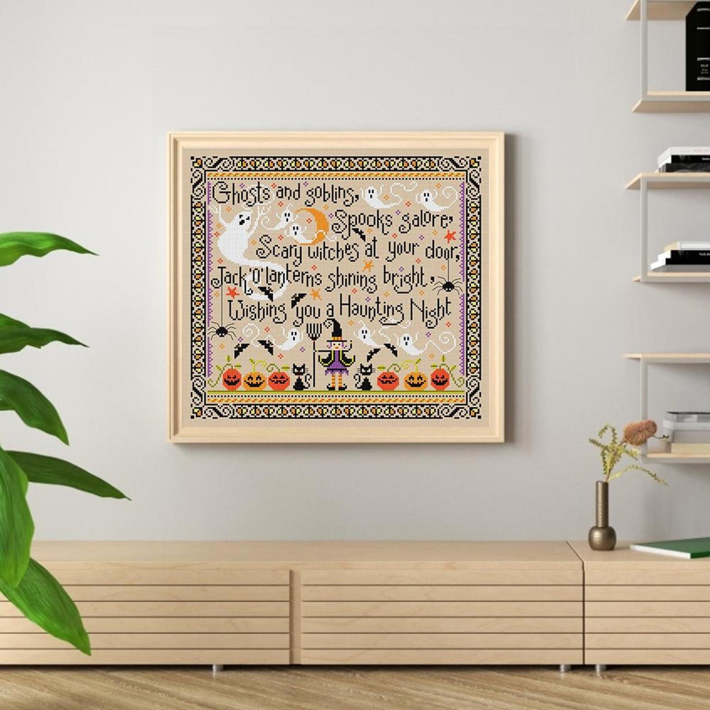Halloween - Full 11CT Stamped Cross Stitch 45x50CM - Band