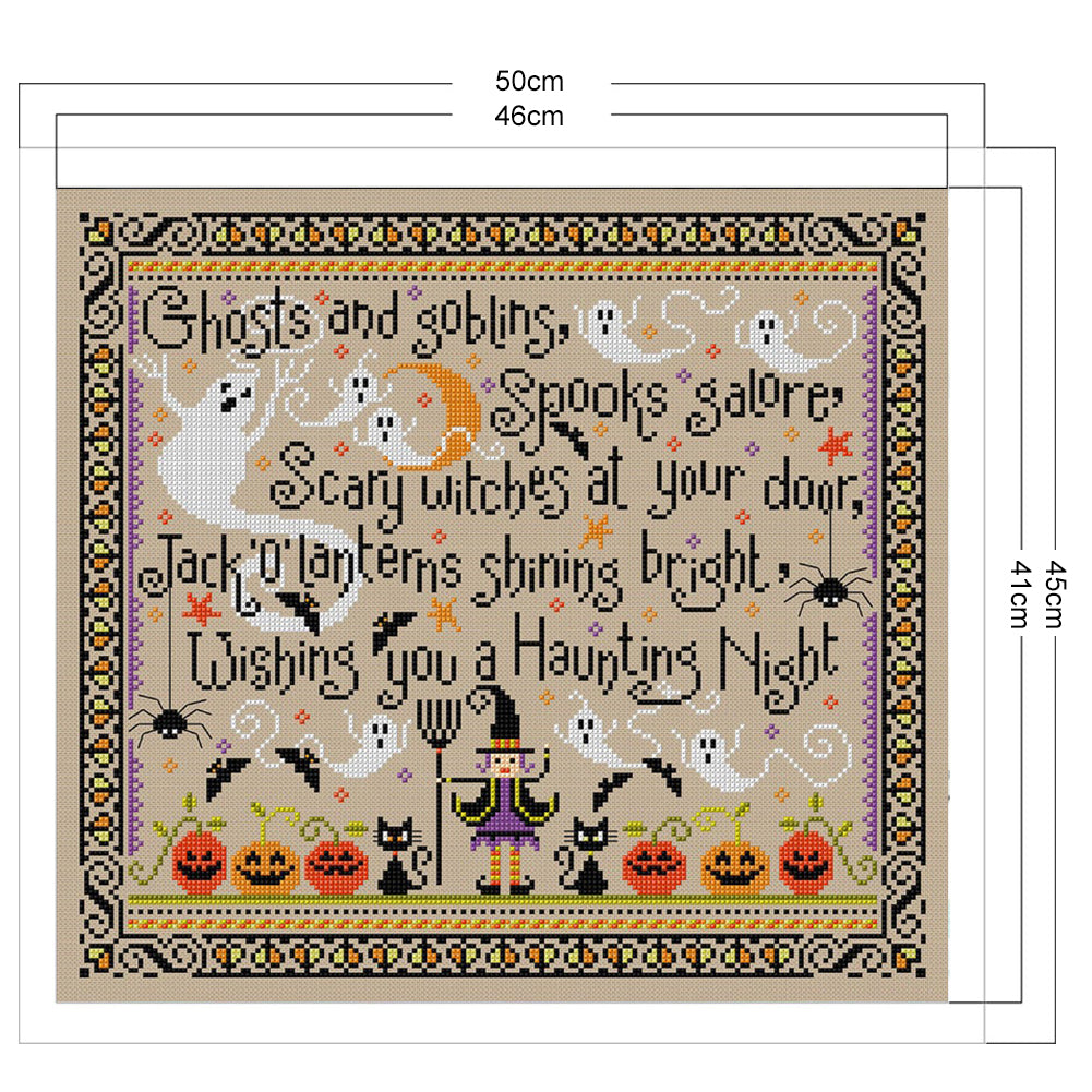 Halloween - Full 11CT Stamped Cross Stitch 45x50CM - Band