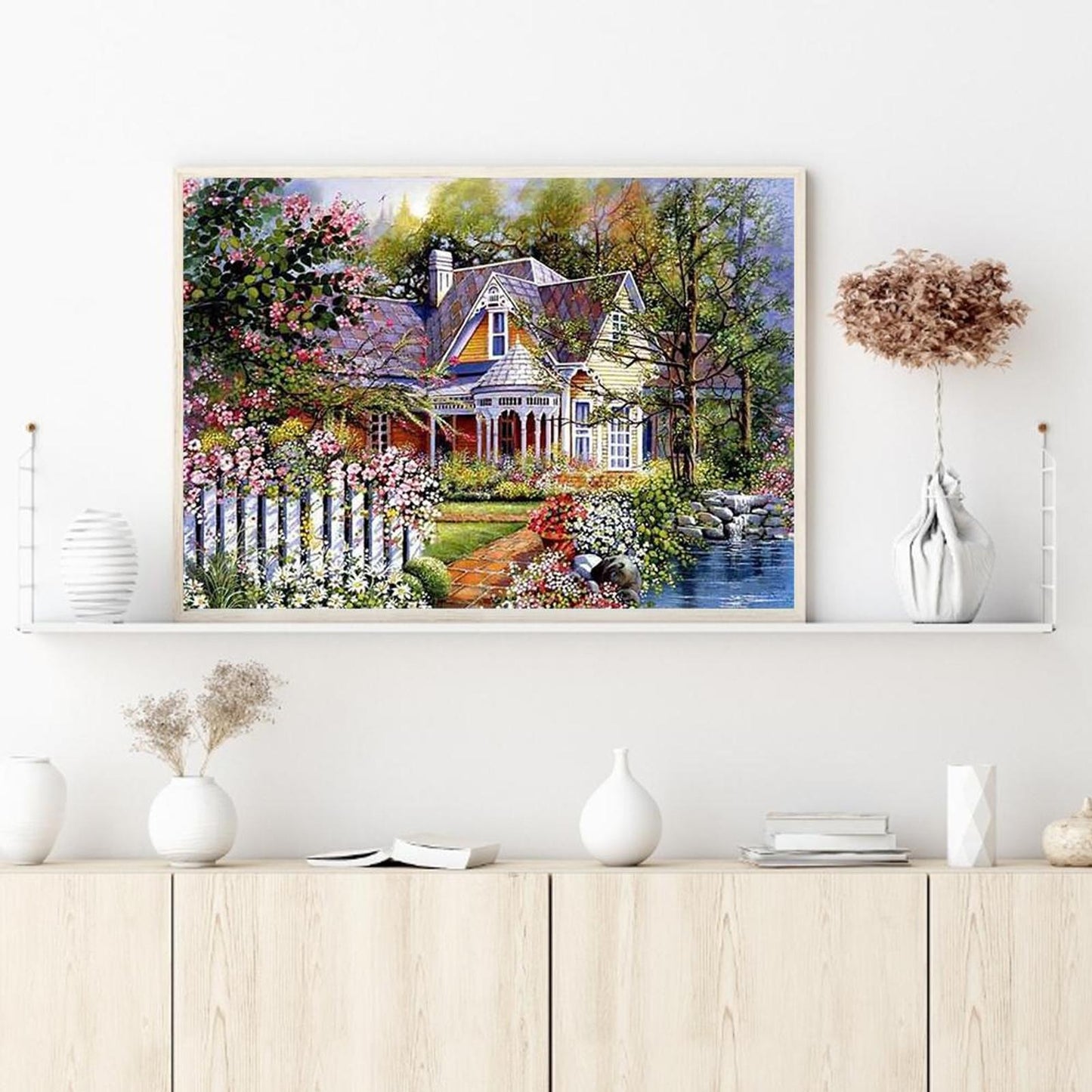 Garden Villa - Full 11CT Stamped Cross Stitch 40x50CM - Diy