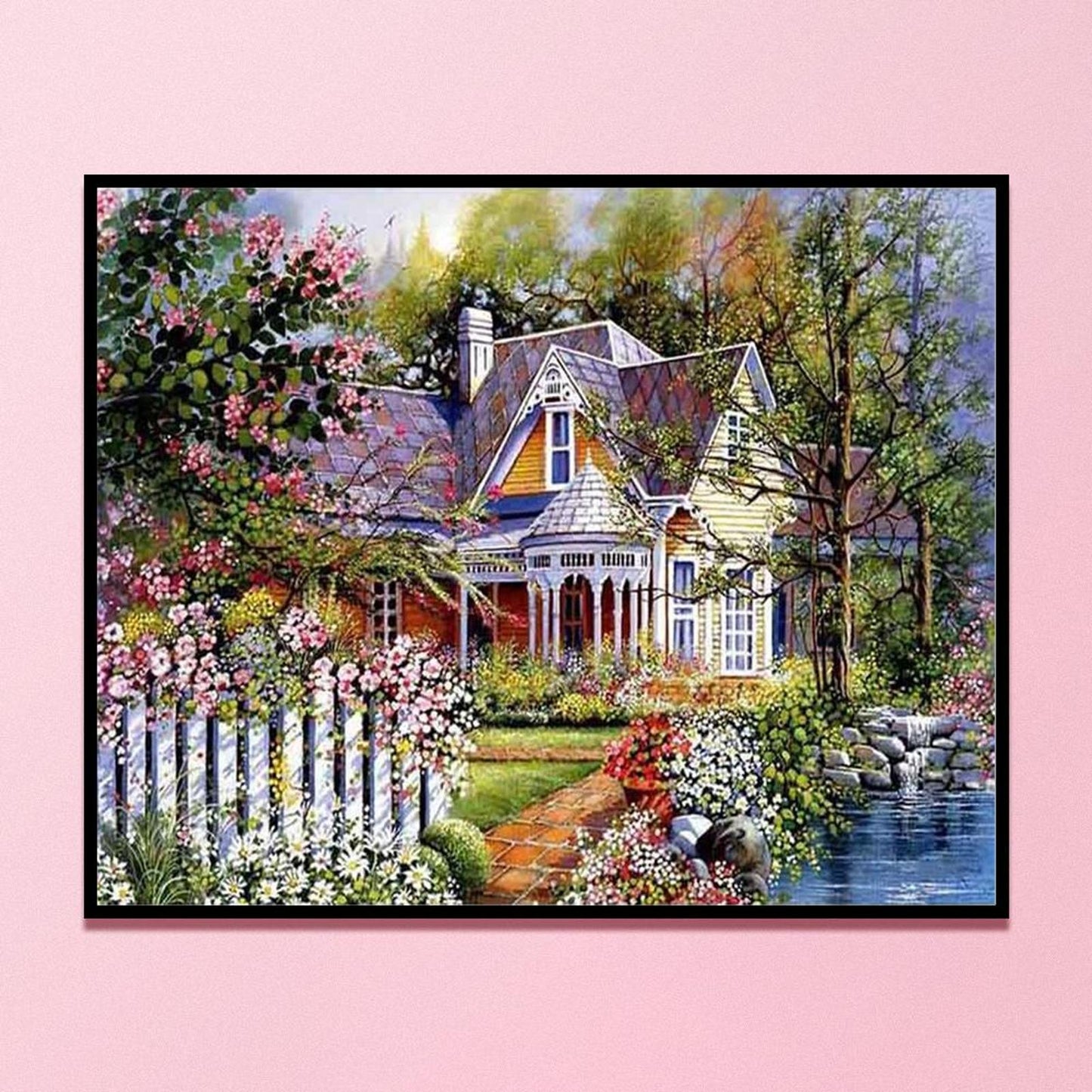 Garden Villa - Full 11CT Stamped Cross Stitch 40x50CM - Diy