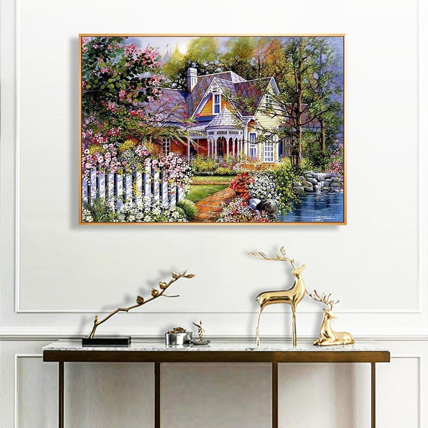 Garden Villa - Full 11CT Stamped Cross Stitch 40x50CM - Diy