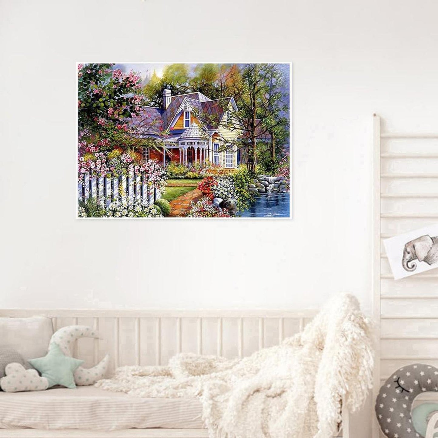 Garden Villa - Full 11CT Stamped Cross Stitch 40x50CM - Diy