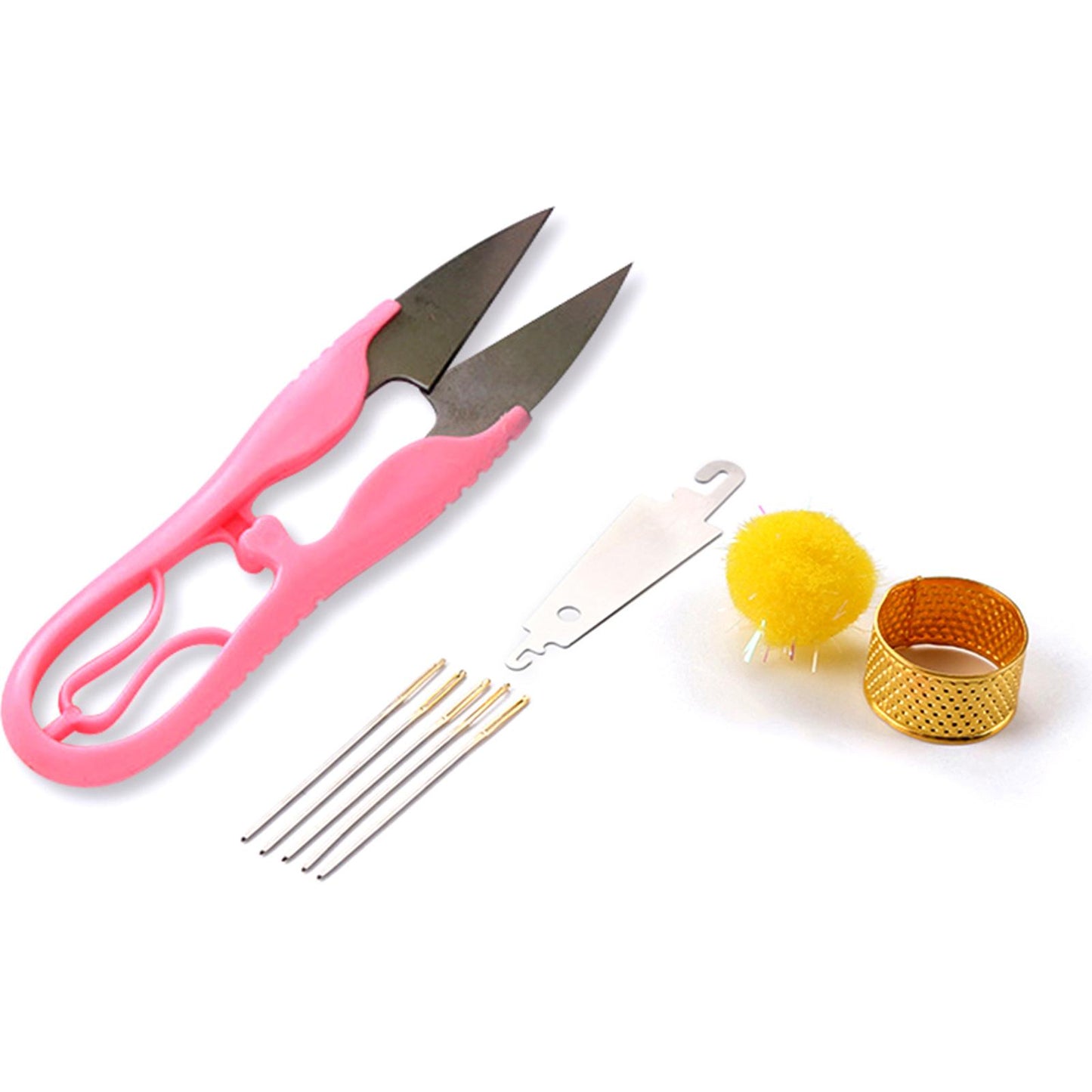 Embroidery Needle Threads Scissors Thimble Cross Stitch Sewing Kit Random