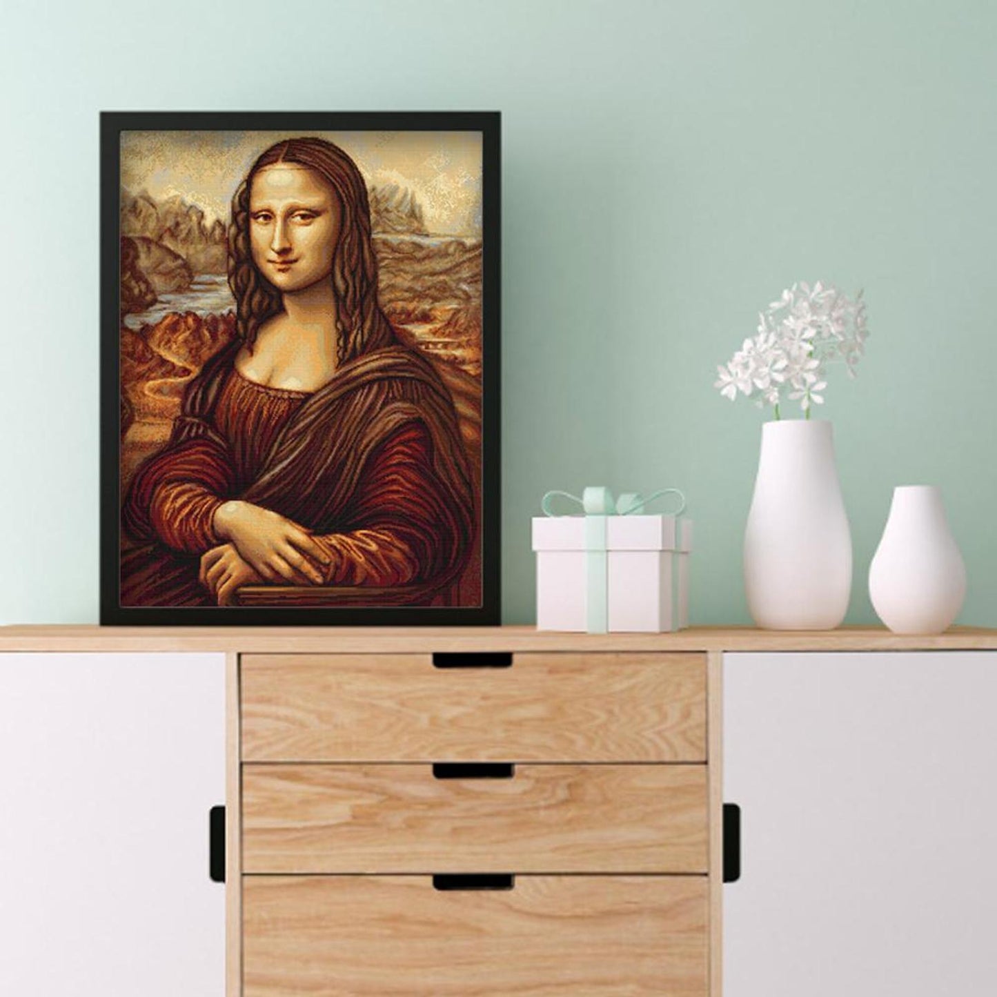 Mona Lisa - Full 11CT Stamped Cross Stitch 40x50CM - Band