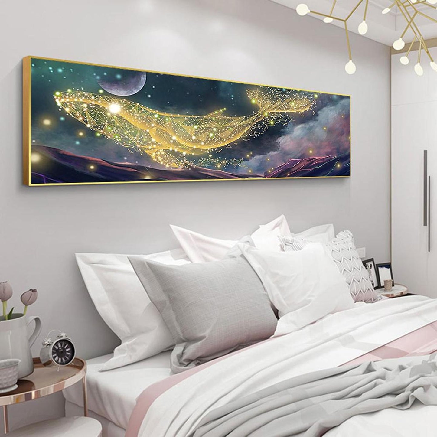 Dreamy Whale - Full 11CT Stamped Cross Stitch 140x45CM - Yishu