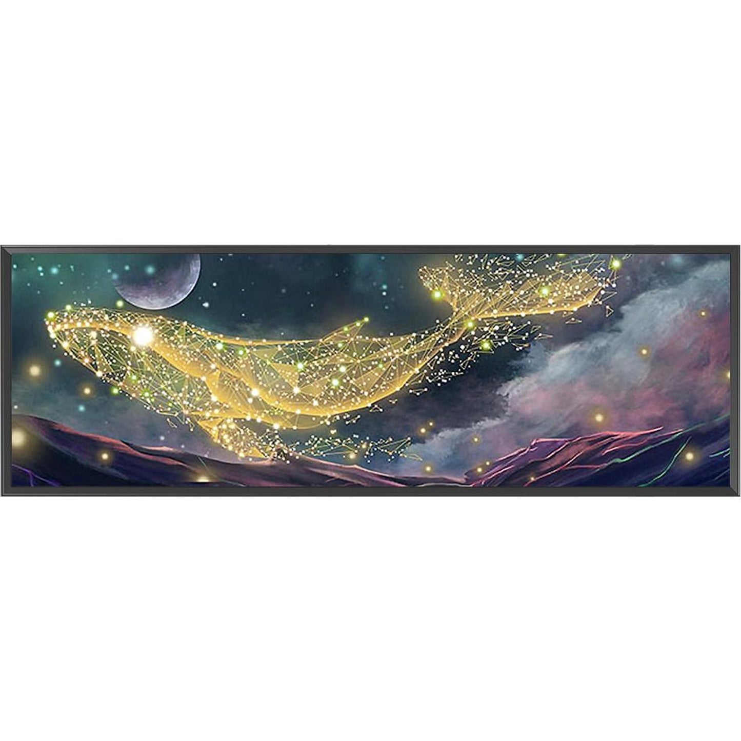 Dreamy Whale - Full 11CT Stamped Cross Stitch 140x45CM - Yishu