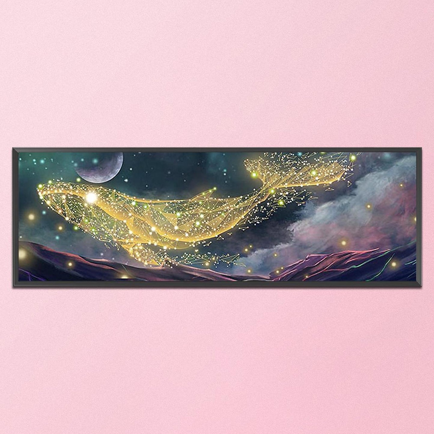 Dreamy Whale - Full 11CT Stamped Cross Stitch 140x45CM - Yishu