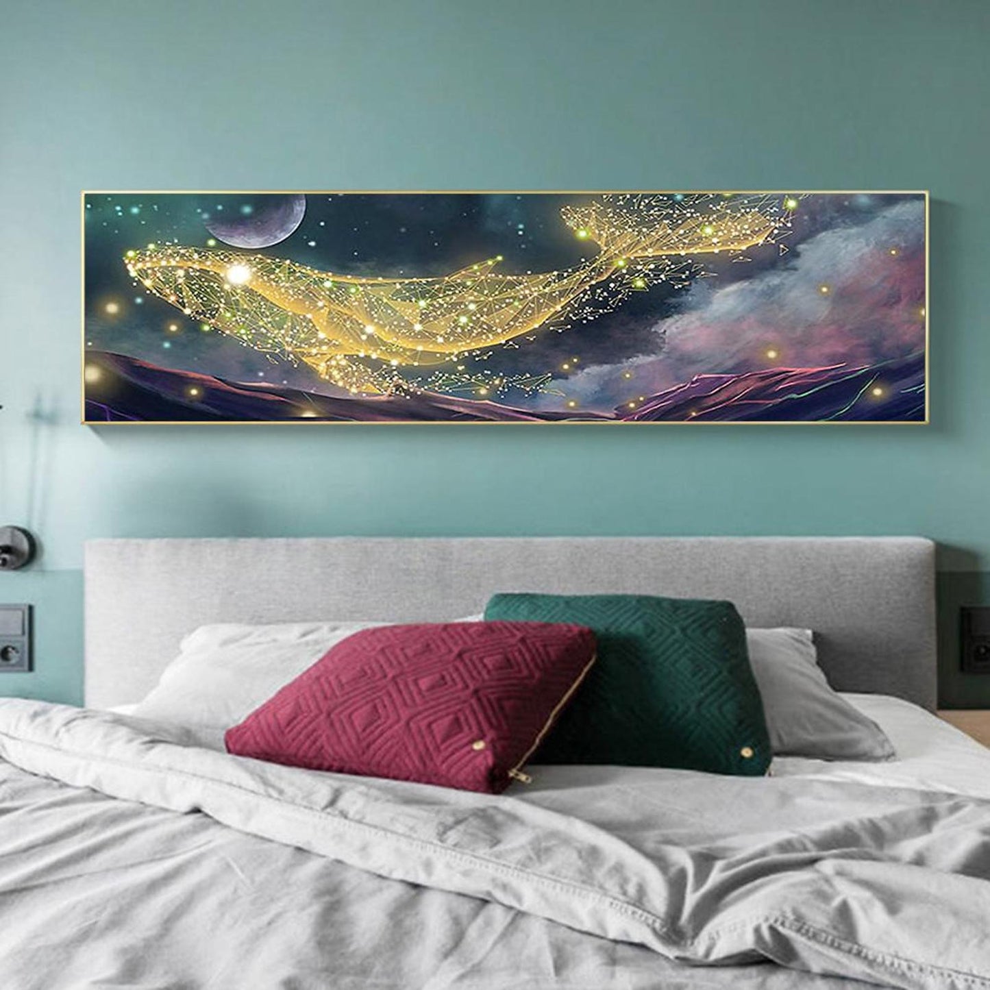 Dreamy Whale - Full 11CT Stamped Cross Stitch 140x45CM - Yishu