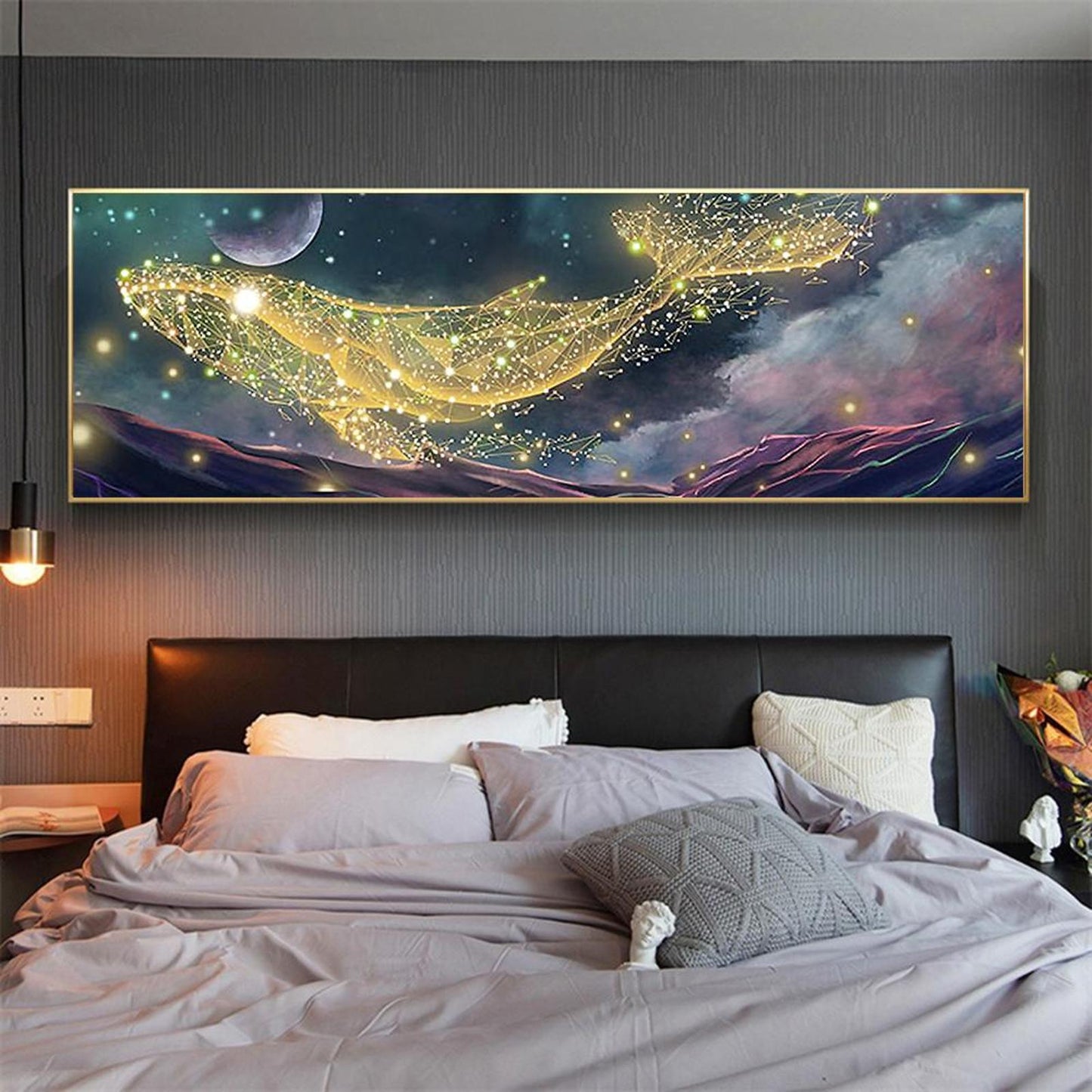 Dreamy Whale - Full 11CT Stamped Cross Stitch 140x45CM - Yishu
