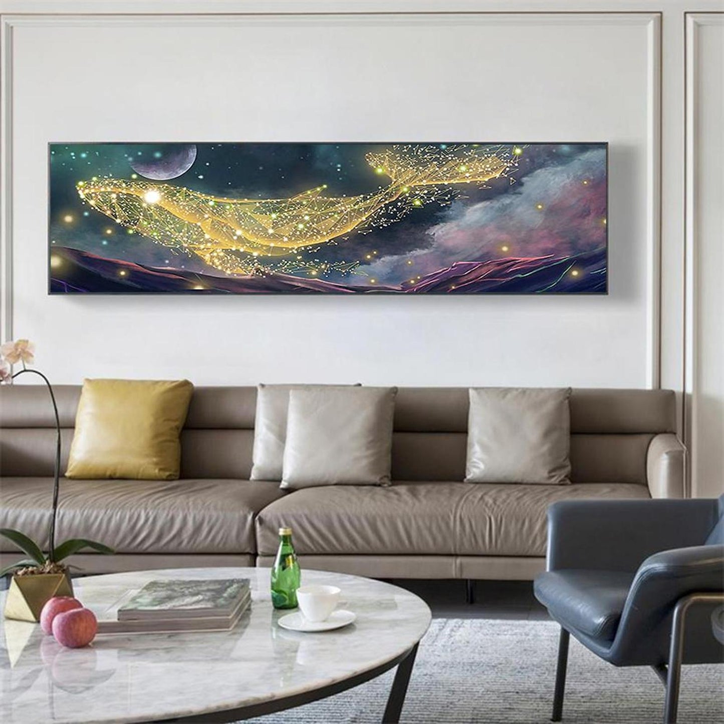 Dreamy Whale - Full 11CT Stamped Cross Stitch 140x45CM - Yishu