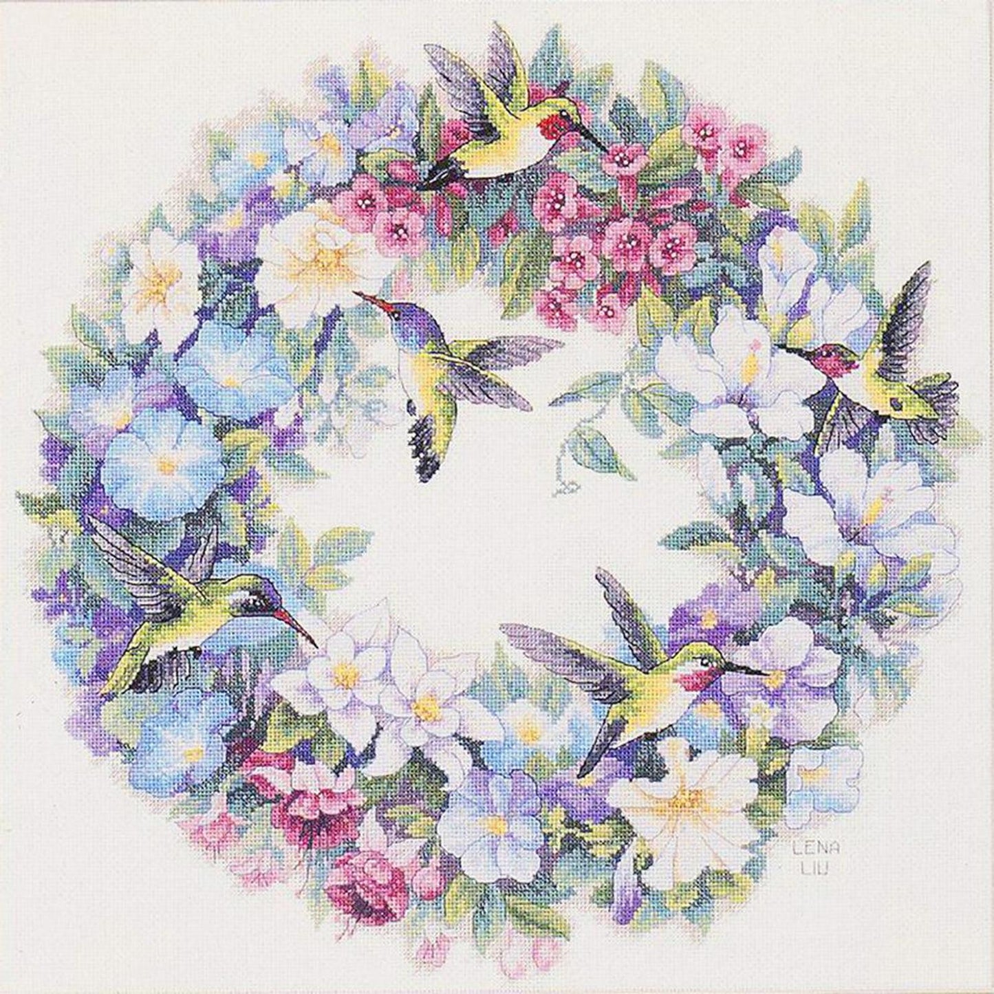 Bird Wreath - Partial 11CT Stamped Cross Stitch 40x40CM - Band
