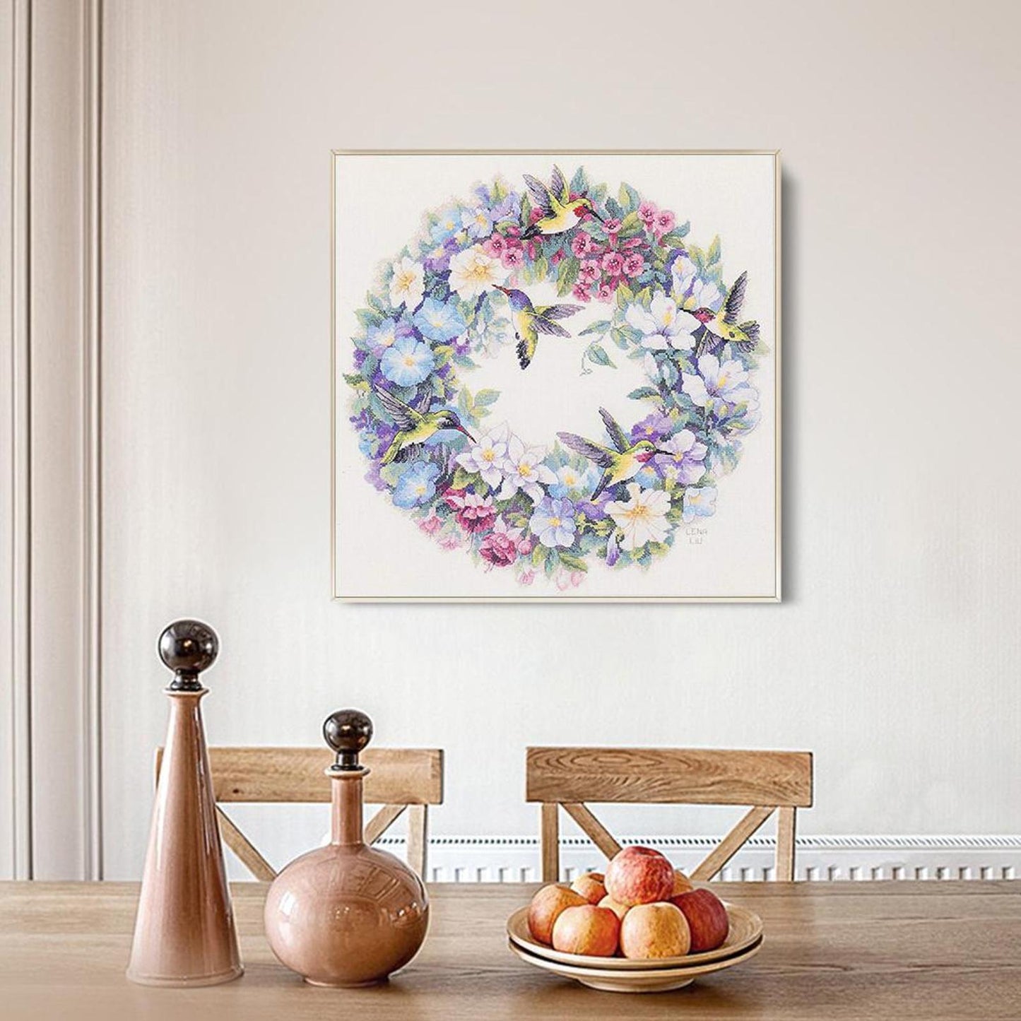 Bird Wreath - Partial 11CT Stamped Cross Stitch 40x40CM - Band