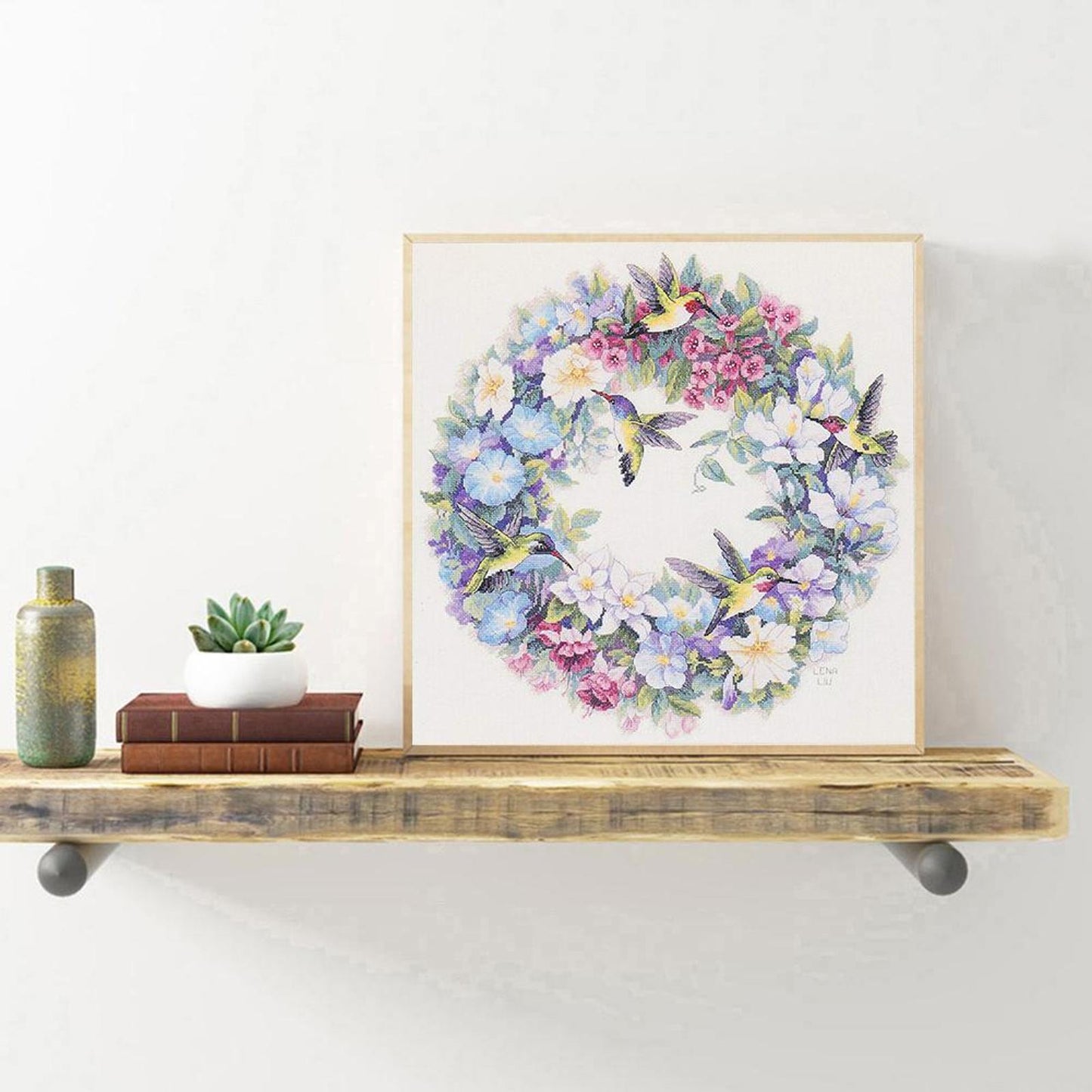 Bird Wreath - Partial 11CT Stamped Cross Stitch 40x40CM - Band